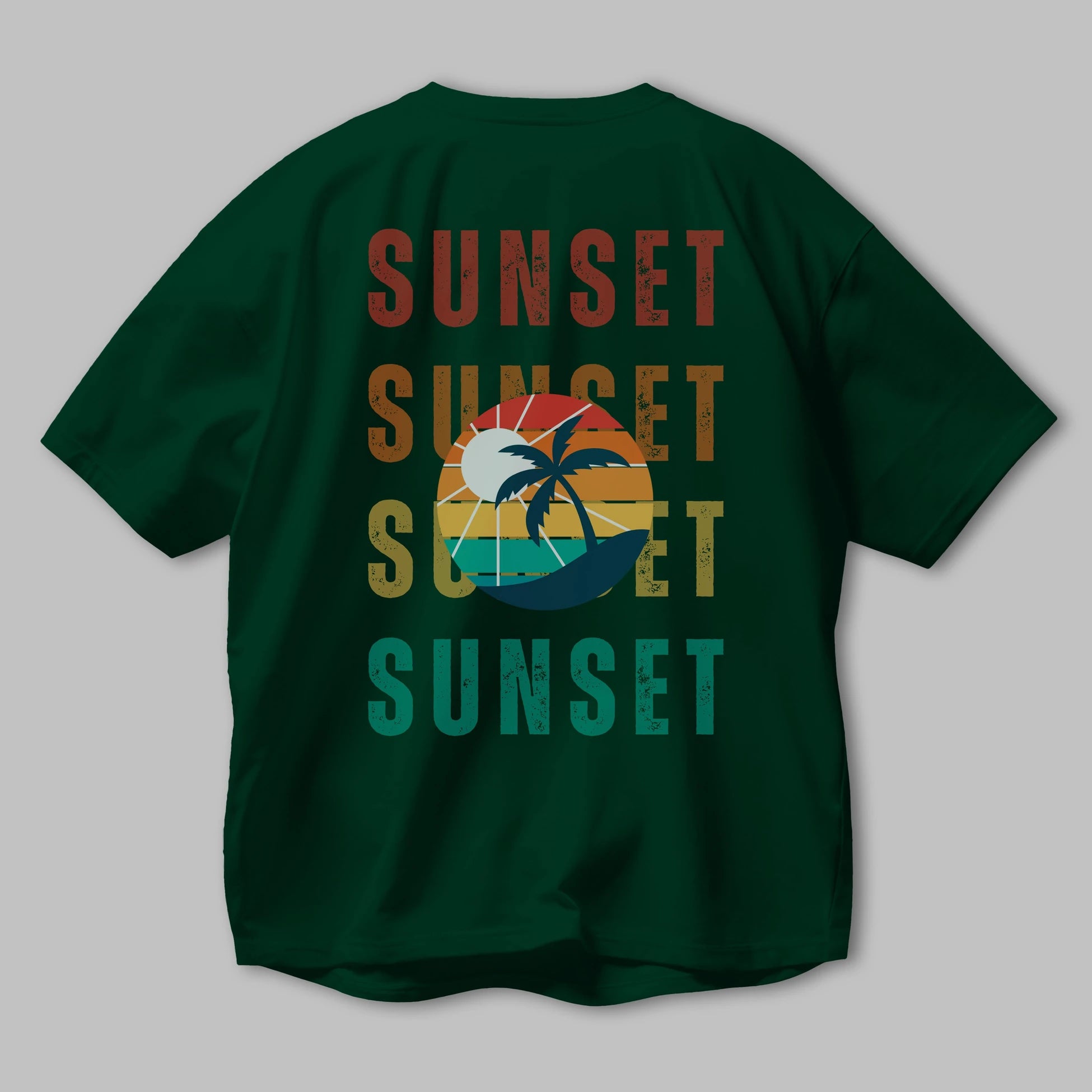 Sunset Yazılı Arka Baskılı Oversize t-shirt Erkek Kadın Unisex