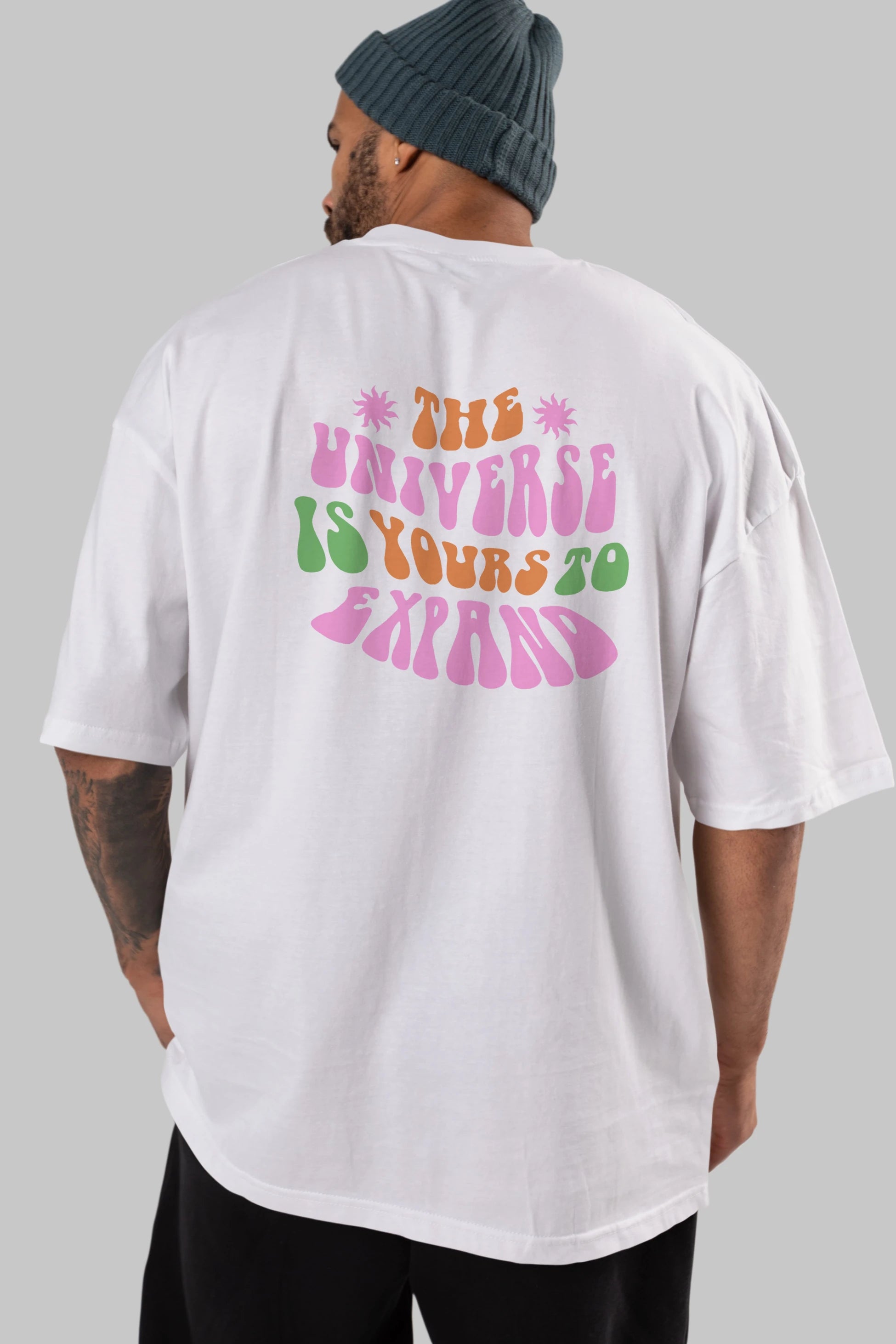 The Universe is Yours Yazılı Arka Baskılı Oversize t-shirt Erkek Kadın Unisex