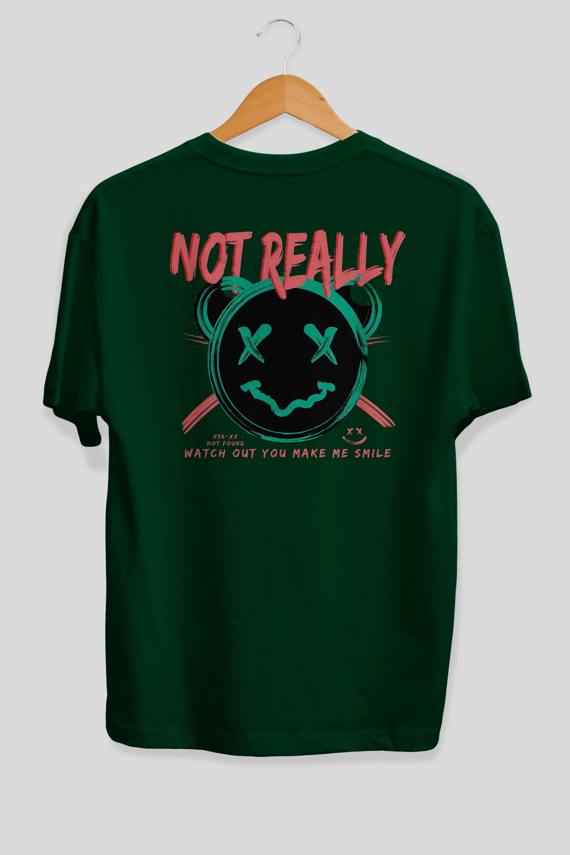 Not Really Bear Arka Baskılı Oversize t-shirt Erkek Kadın Unisex