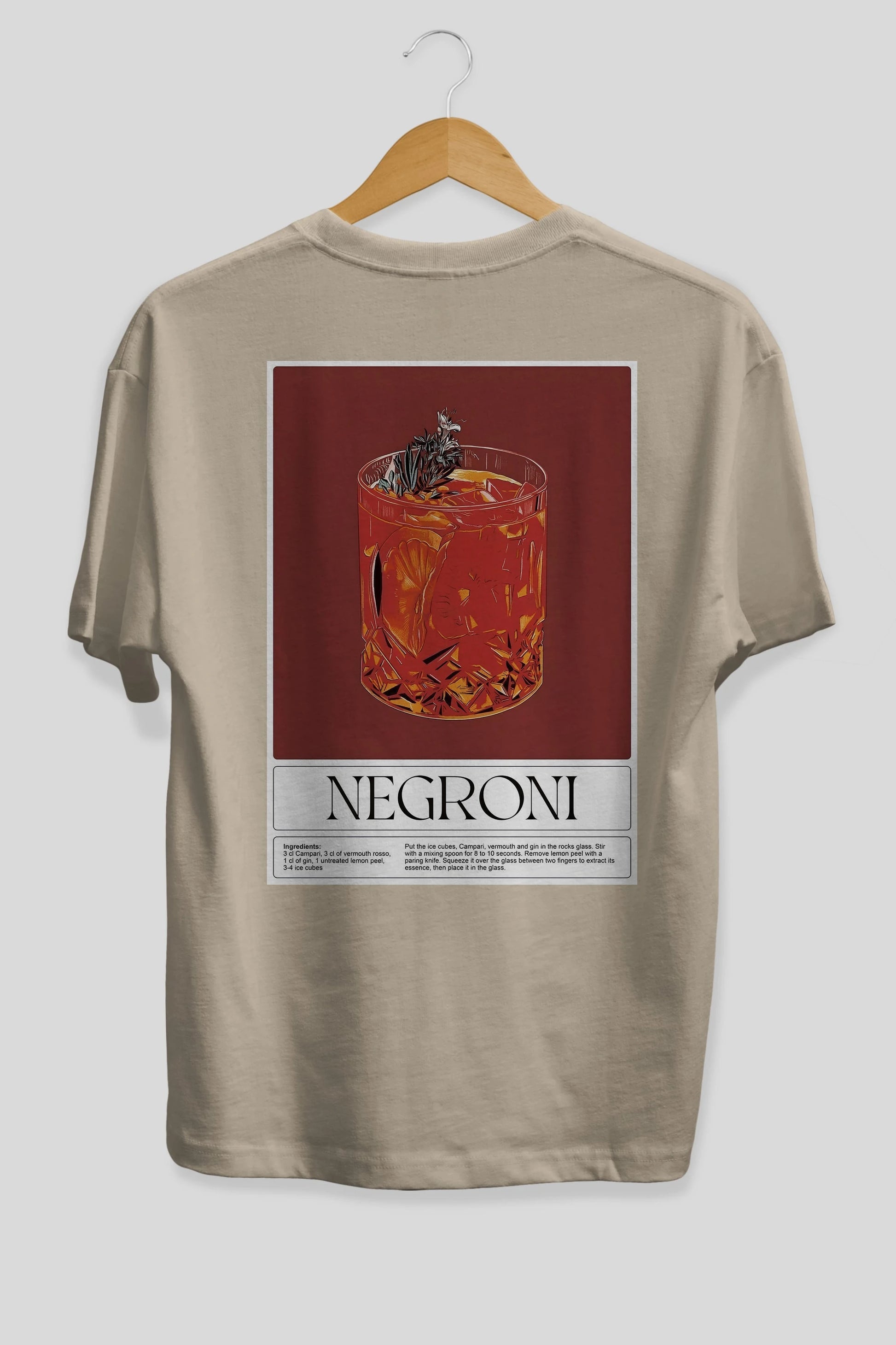 Negroni 2 Arka Baskılı Oversize t-shirt Erkek Kadın Unisex %100 Pamuk Bisiklet Yaka tişort