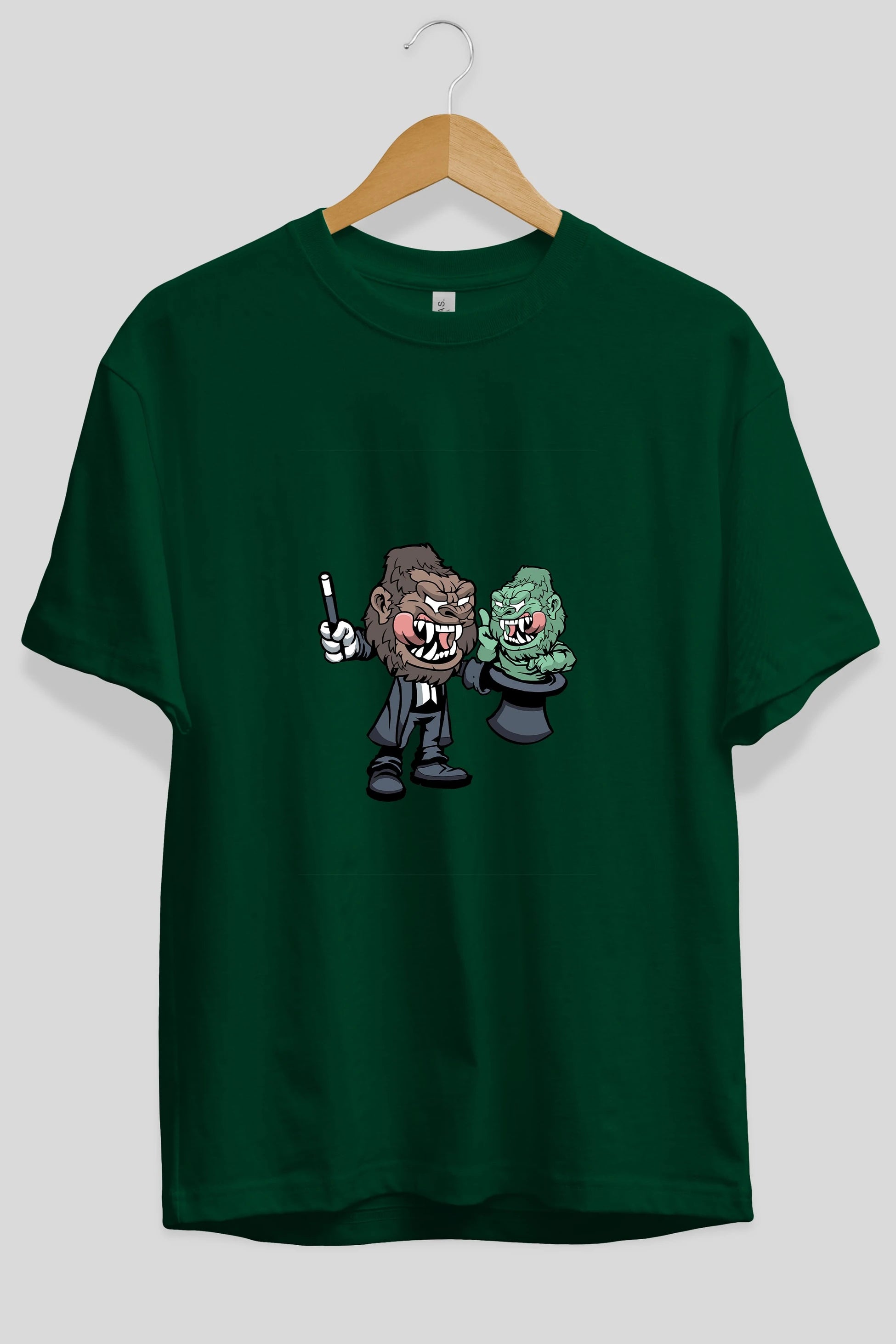 Gorilla Magician Ön Baskılı Oversize t-shirt Erkek Kadın Unisex %100 Pamuk tişort
