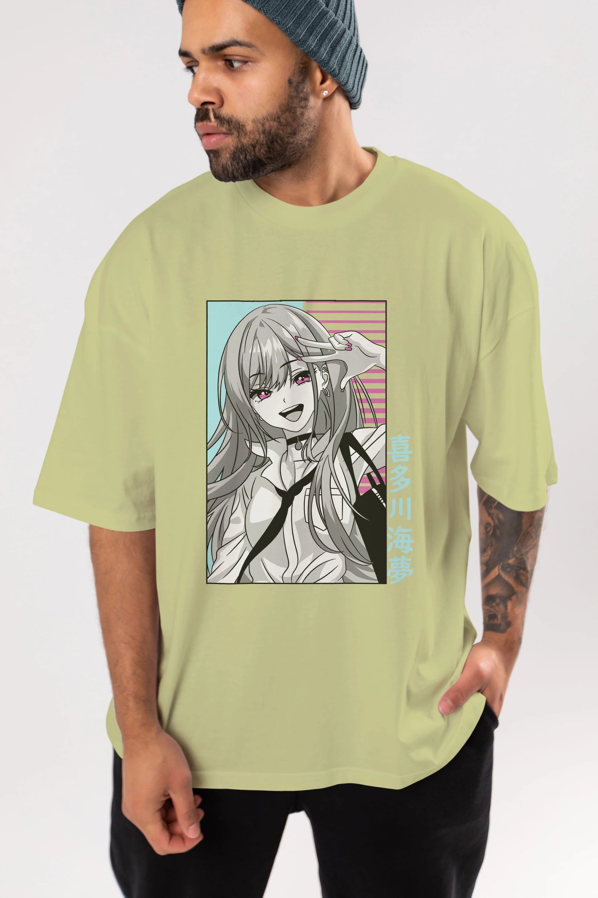 Marin Kitagawa 1 Anime Ön Baskılı Oversize t-shirt %100 pamuk Erkek Kadın Unisex