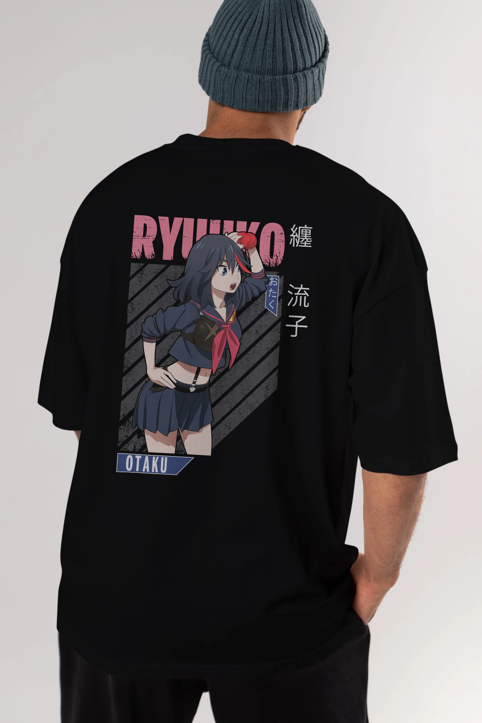 Ryuuko Matoi 6 Anime Arka Baskılı Oversize t-shirt Erkek Kadın Unisex