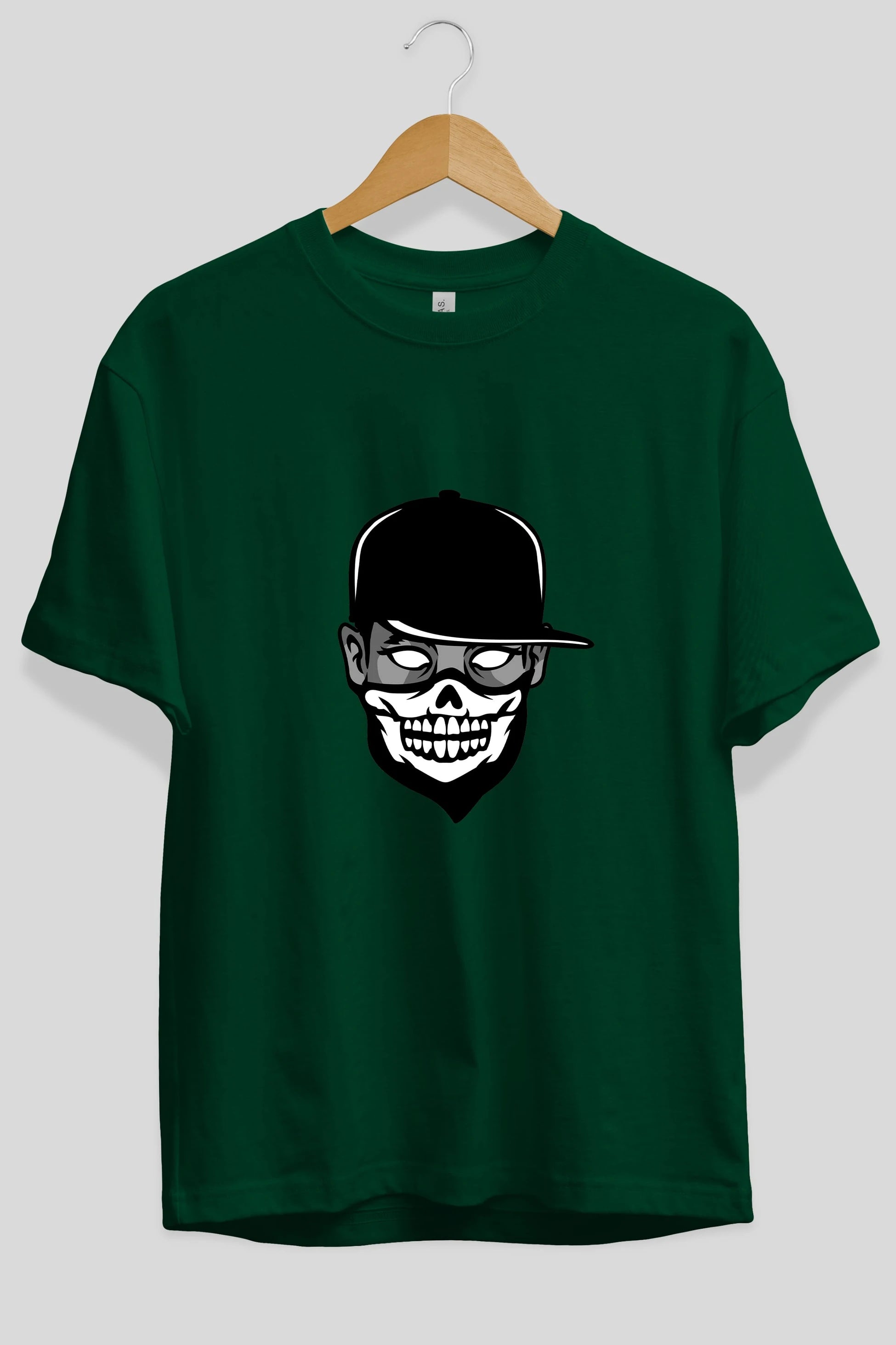 Skull Mask Ön Baskılı Oversize t-shirt Erkek Kadın Unisex %100 Pamuk tişort