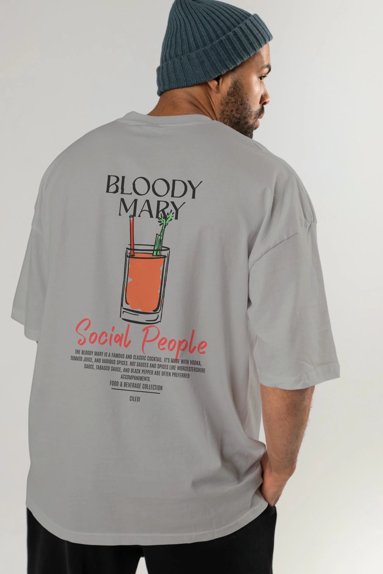 Bloody Mary Kokteyl Serisi Baskılı Oversize t-shirt Erkek Kadın Unisex %100 Pamuk Bisiklet Yaka tişort