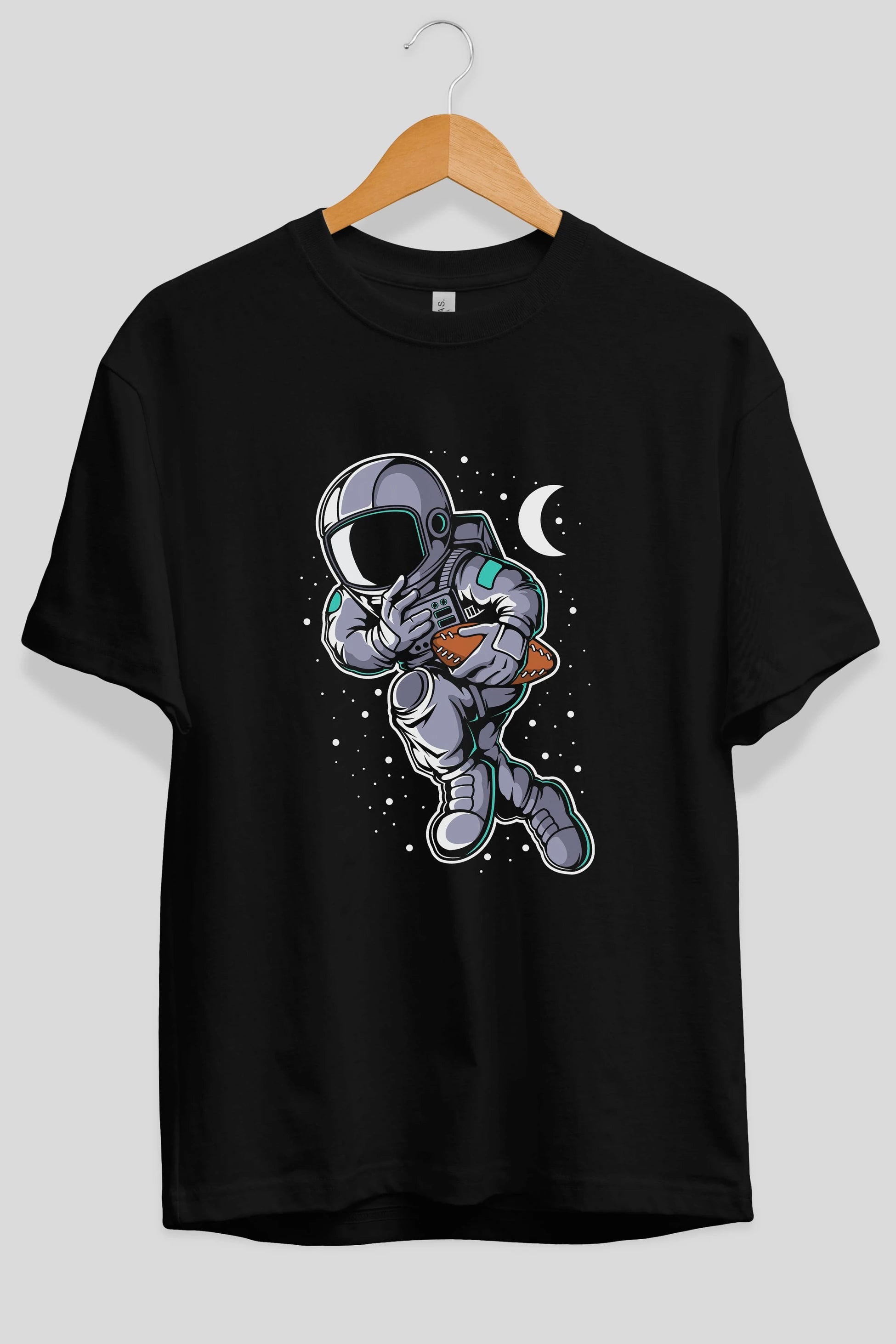 Astronaut Rugby Ön Baskılı Oversize t-shirt Erkek Kadın Unisex