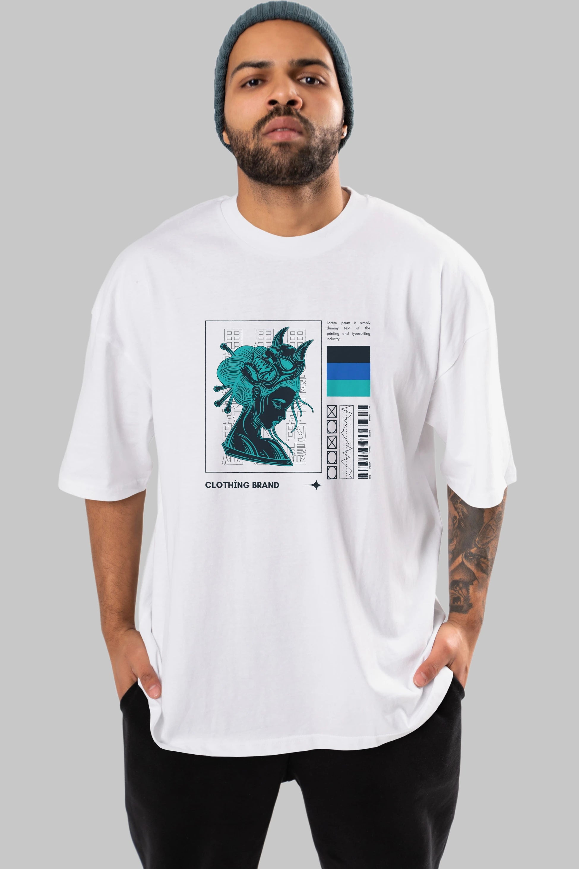 Hipster Japanese Style 2 Ön Baskılı Oversize t-shirt Erkek Kadın Unisex