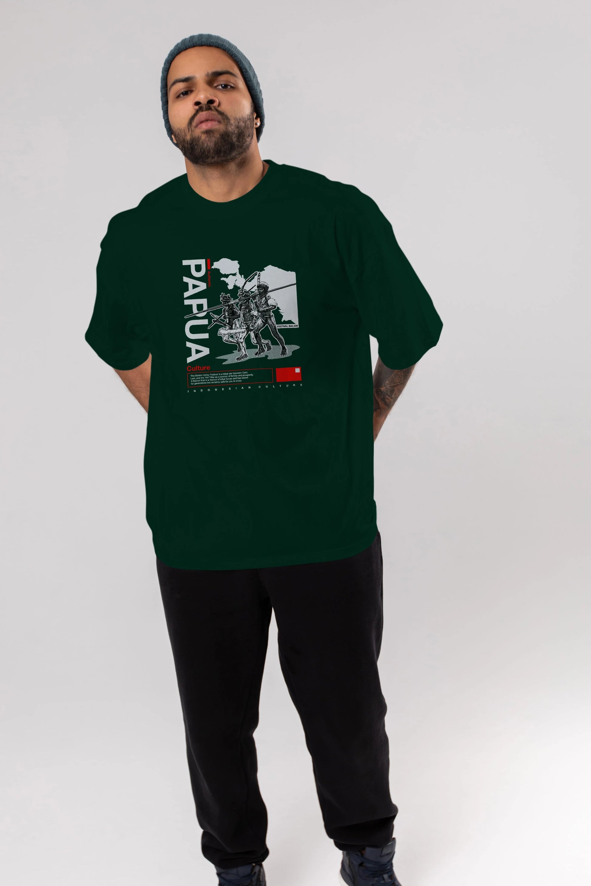 Papua Culture Ön Baskılı Oversize t-shirt Erkek Kadın Unisex