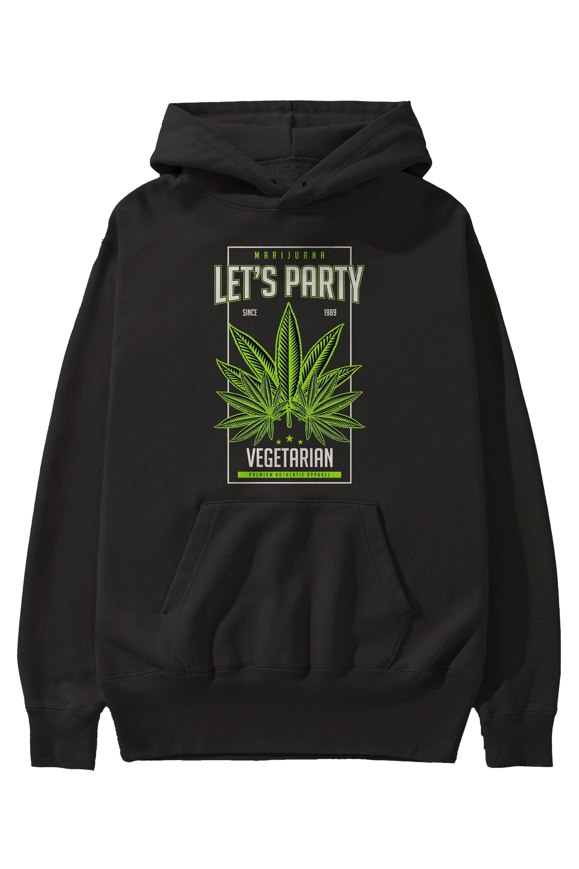 Lets Party Ön Baskılı Hoodie Oversize Kapüşonlu Sweatshirt Erkek Kadın Unisex