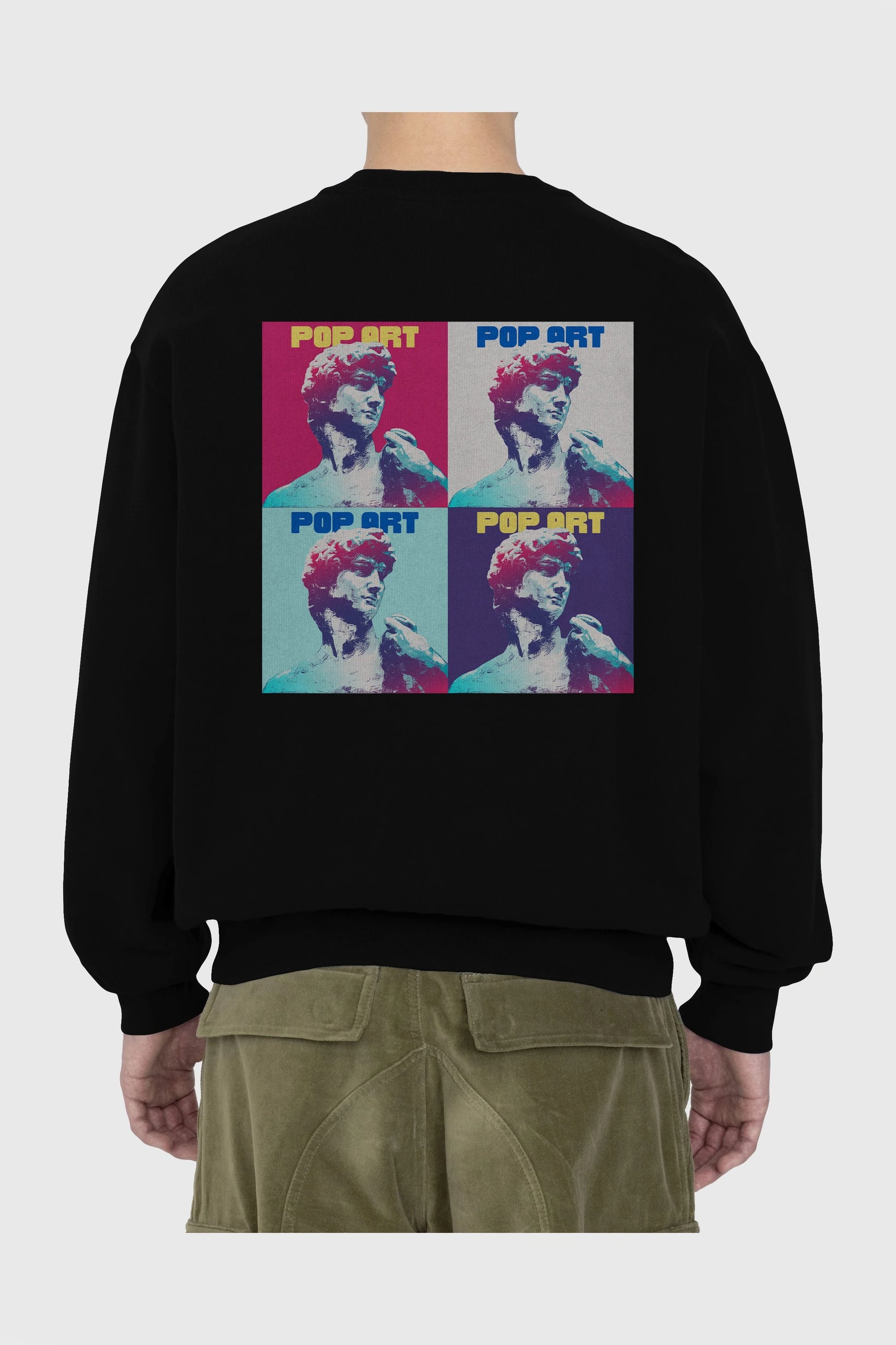 Creative Pop Art Arka Baskılı Oversize Sweatshirt Erkek Kadın Unisex