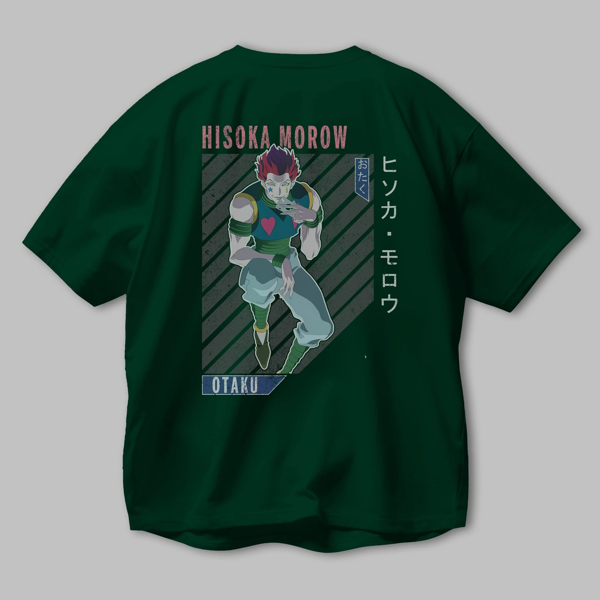 Hisoka Morow 2 2 Anime Arka Baskılı Oversize t-shirt Erkek Kadın Unisex