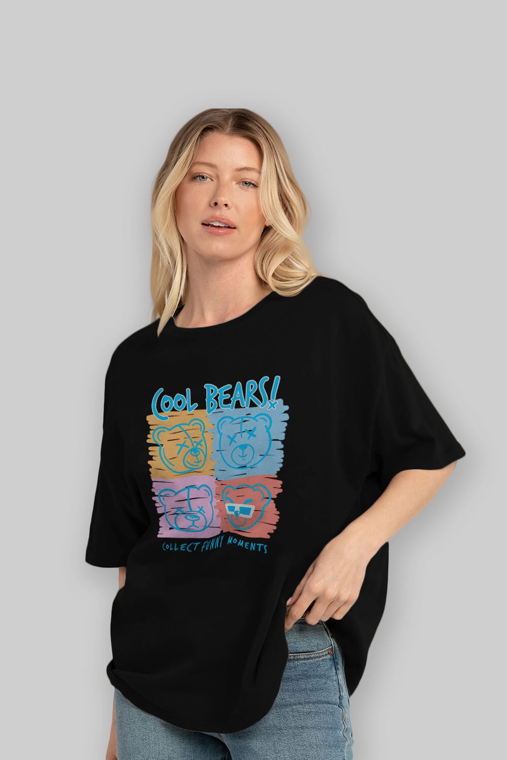 Cool Bears Ön Baskılı Oversize t-shirt Erkek Kadın Unisex