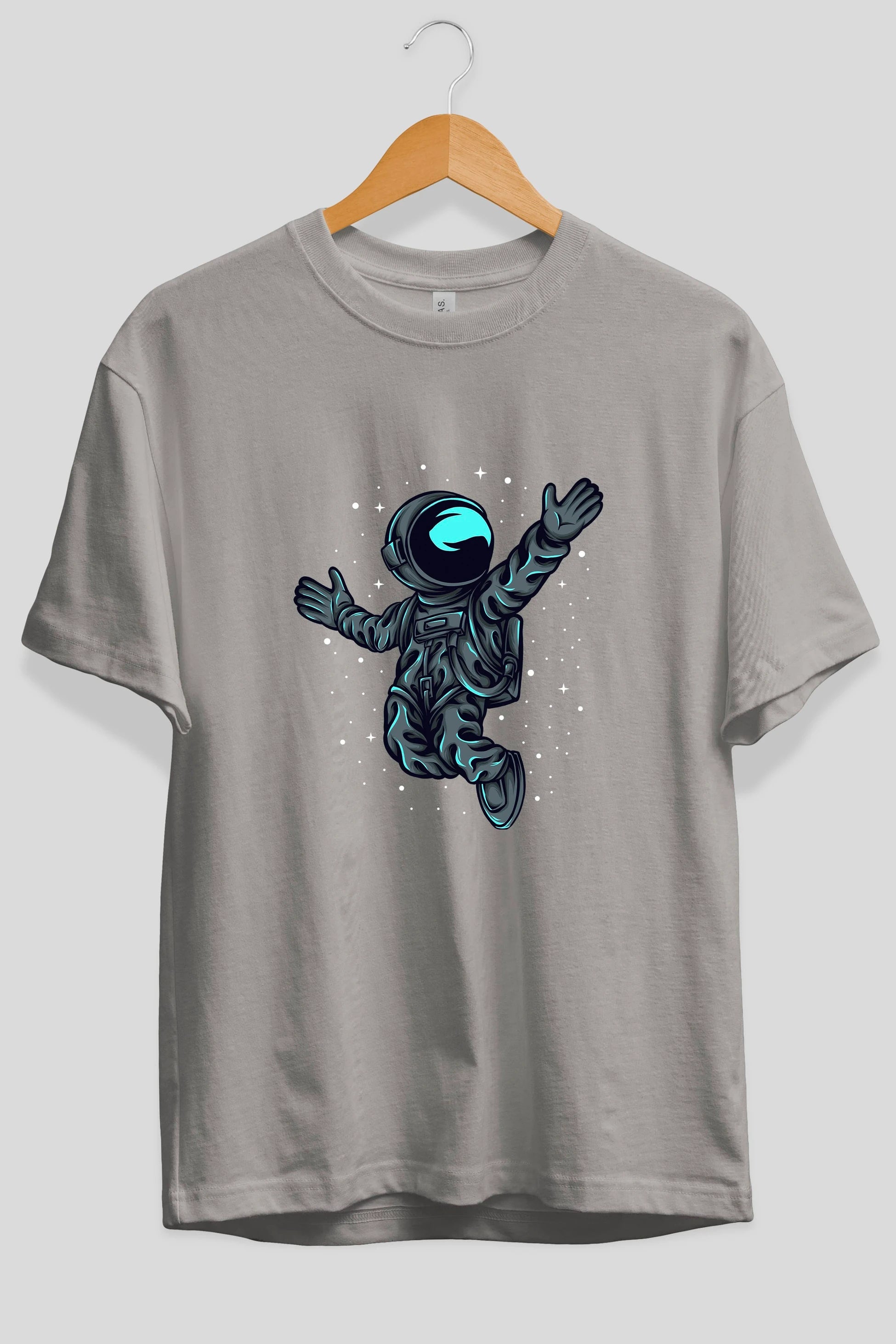 Happy Astronaut Ön Baskılı Oversize t-shirt Erkek Kadın Unisex