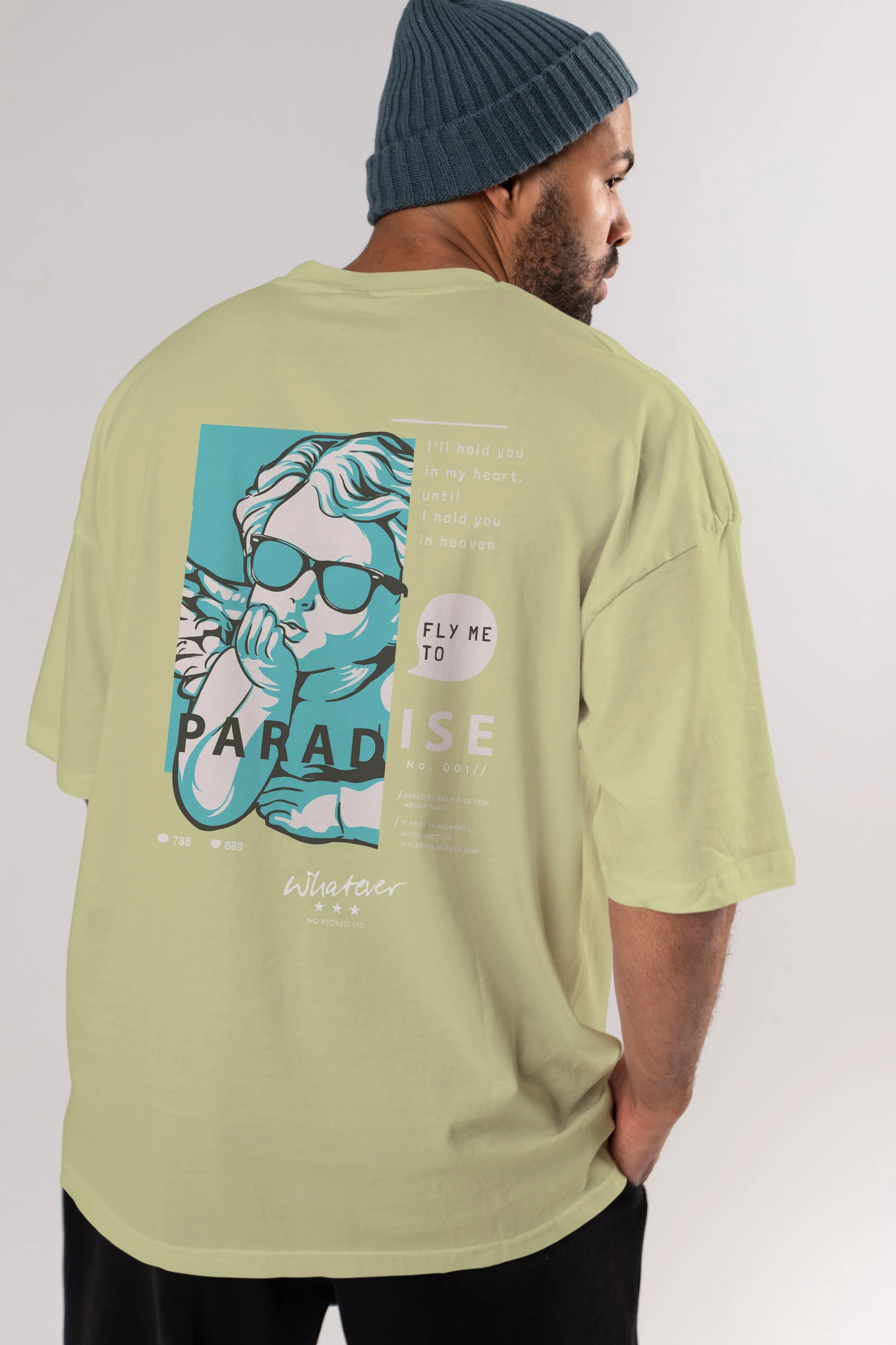 Paradise Fly to Me Arka Baskılı Oversize t-shirt Erkek Kadın Unisex