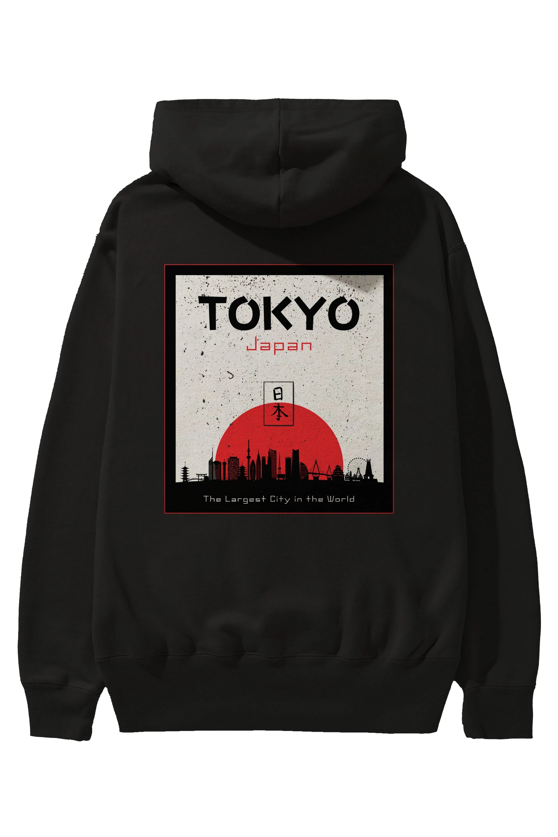 Tokyo Japan Yazılı Arka Baskılı Oversize Hoodie Kapüşonlu Sweatshirt Erkek Kadın Unisex