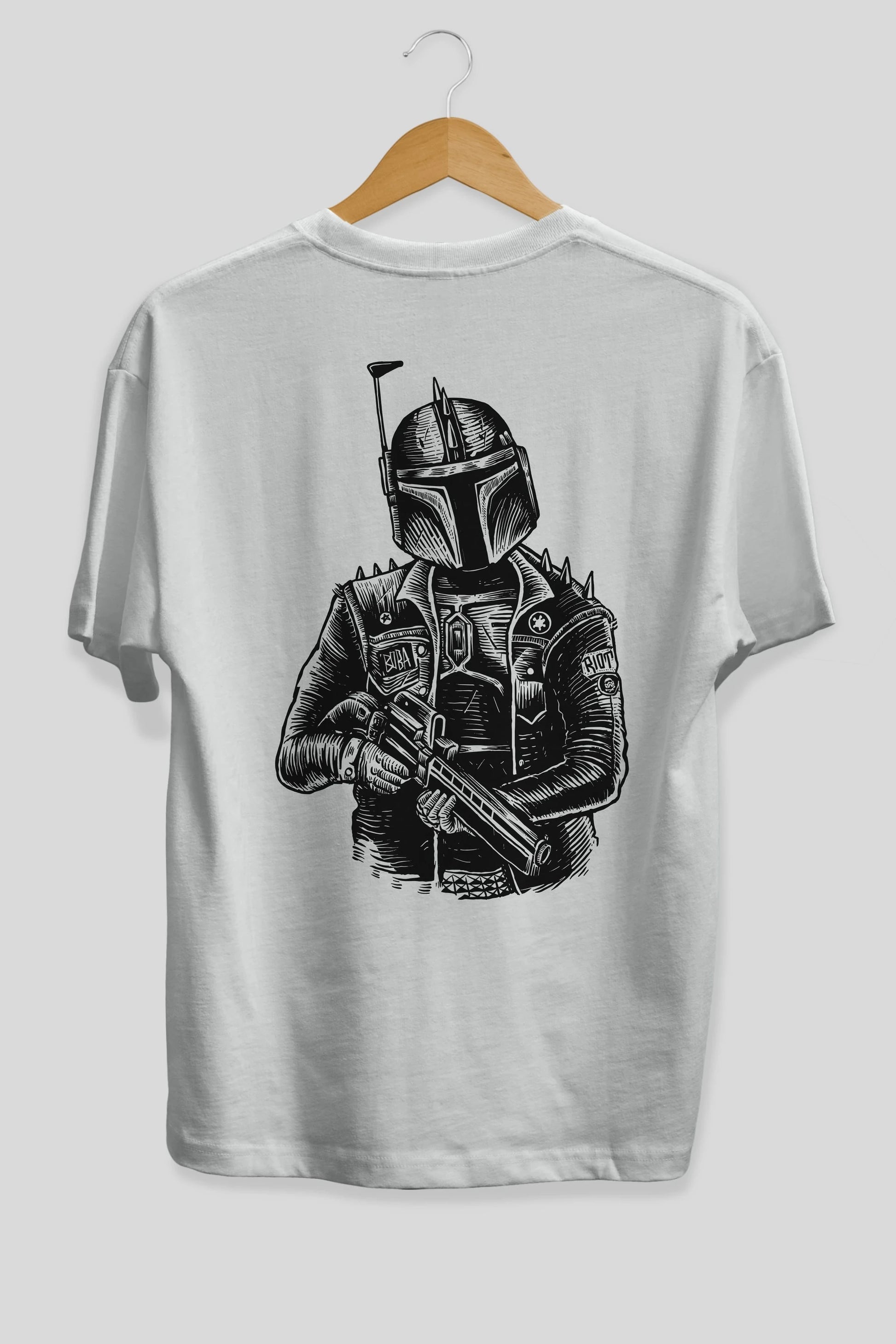 Boba Punk Arka Baskılı Oversize t-shirt Erkek Kadın Unisex %100 Pamuk