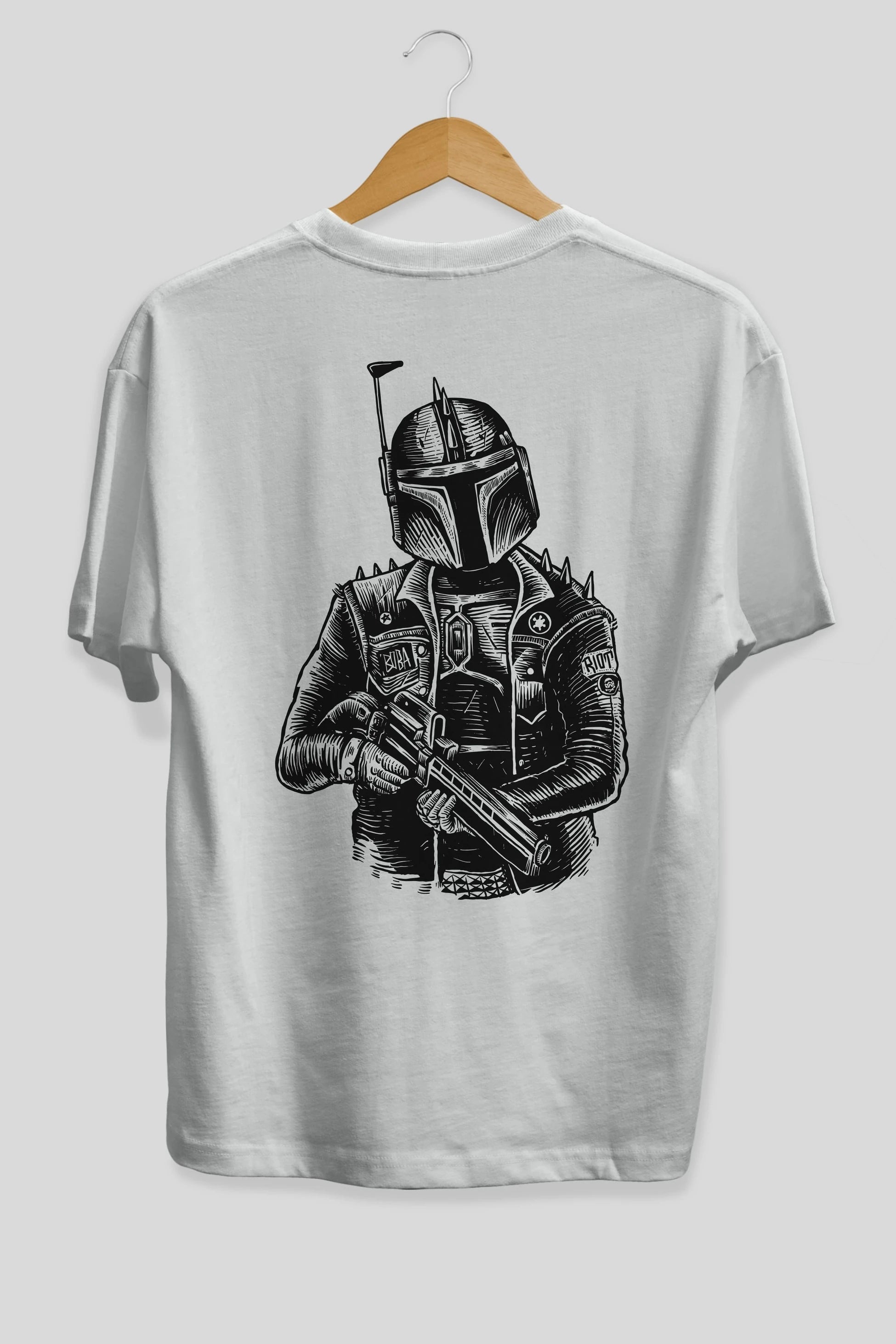 Boba Punk Arka Baskılı Oversize t-shirt Erkek Kadın Unisex %100 Pamuk