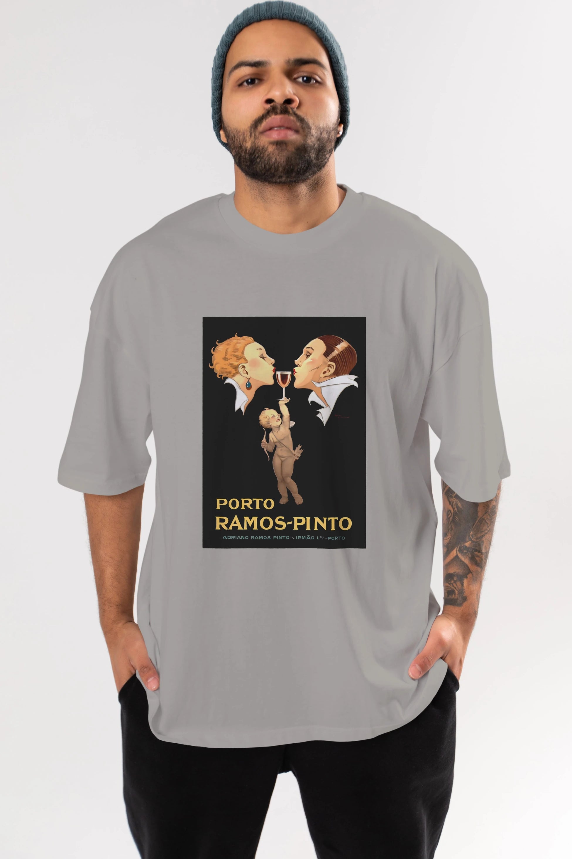 Porto Ramos Pinto Ön Baskılı Oversize t-shirt Erkek Kadın Unisex %100 Pamuk Bisiklet Yaka tişort