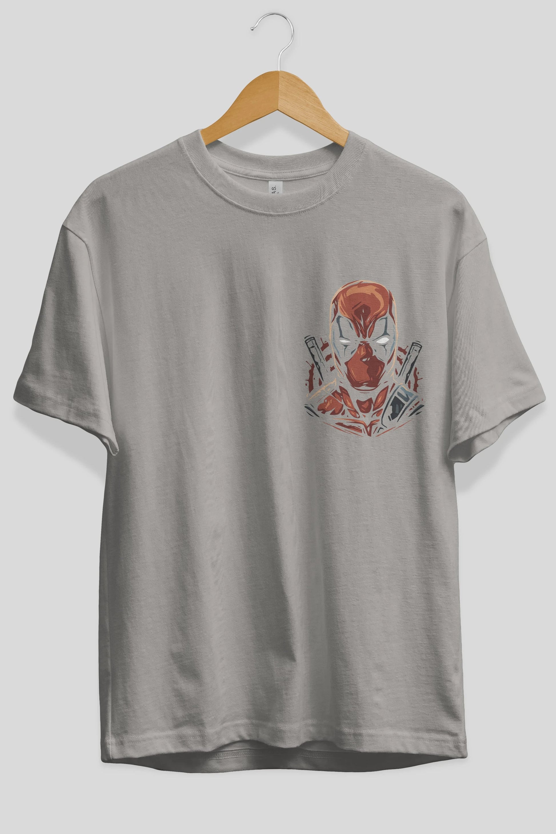 Deadpool (10) Ön Sol Baskılı Oversize t-shirt Erkek Kadın Unisex %100 Pamuk Bisiklet Yaka tişort