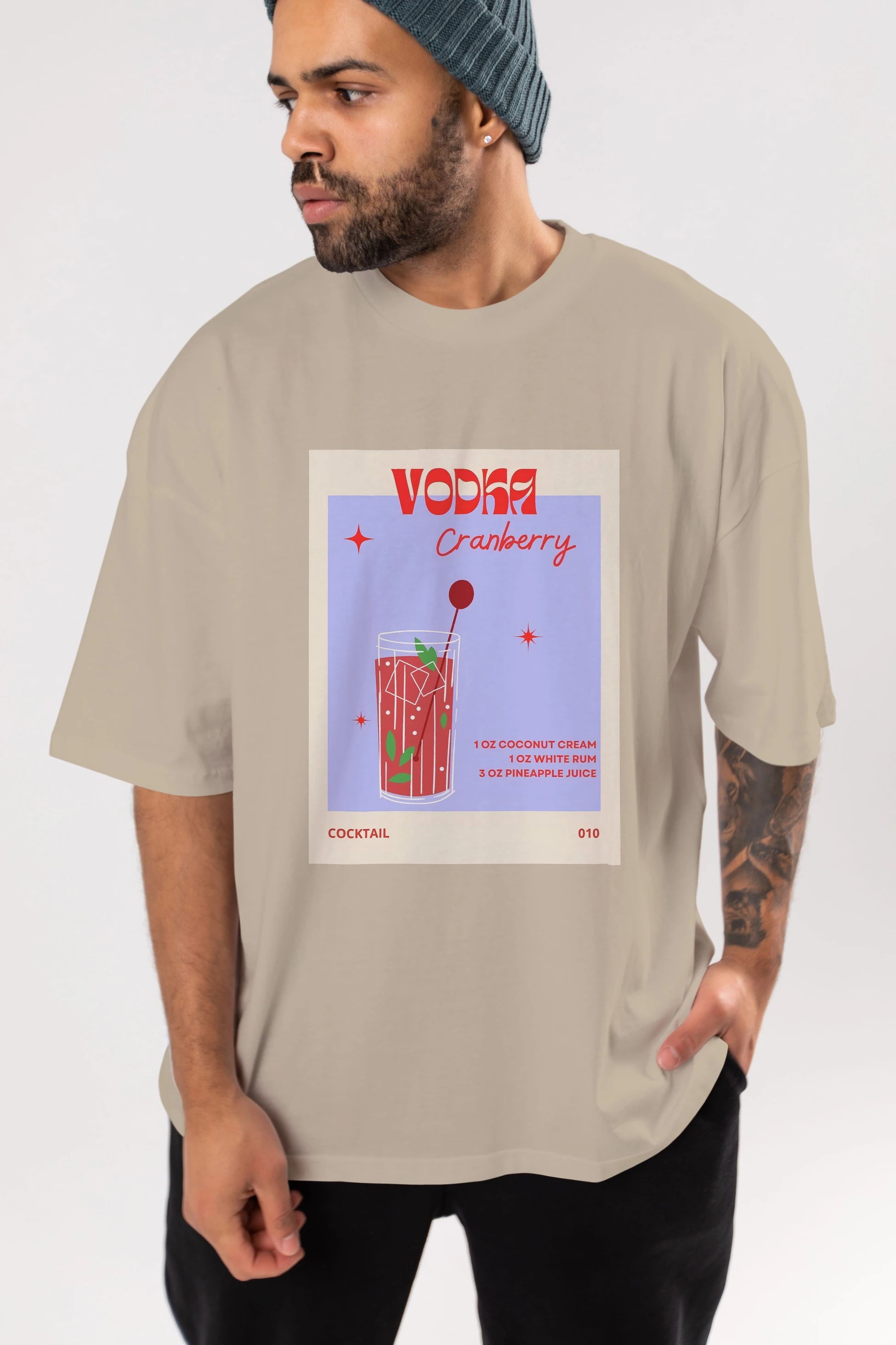 Vodka Cranberry Ön Baskılı Oversize t-shirt Erkek Kadın Unisex %100 Pamuk Bisiklet Yaka tişort