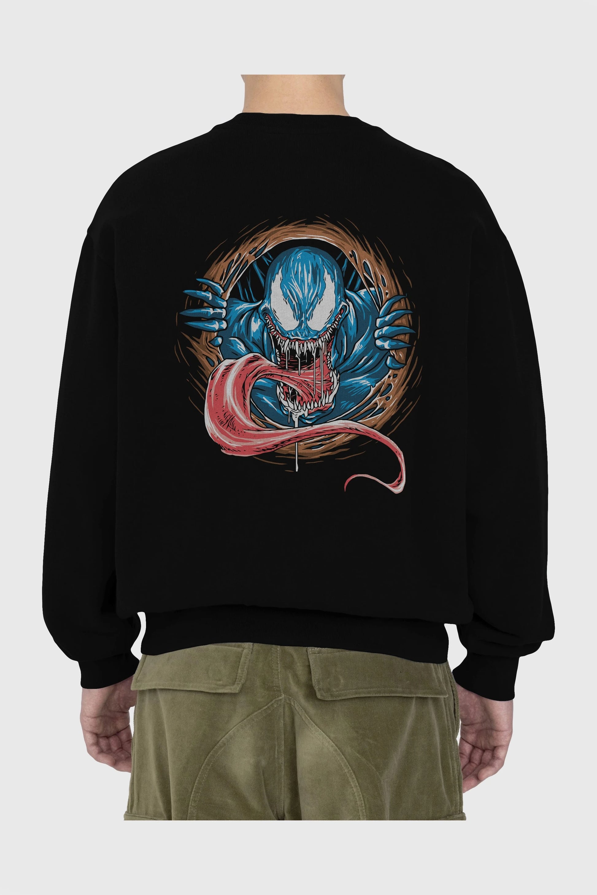 Venom (7) Arka Baskılı Oversize Sweatshirt Erkek Kadın Unisex