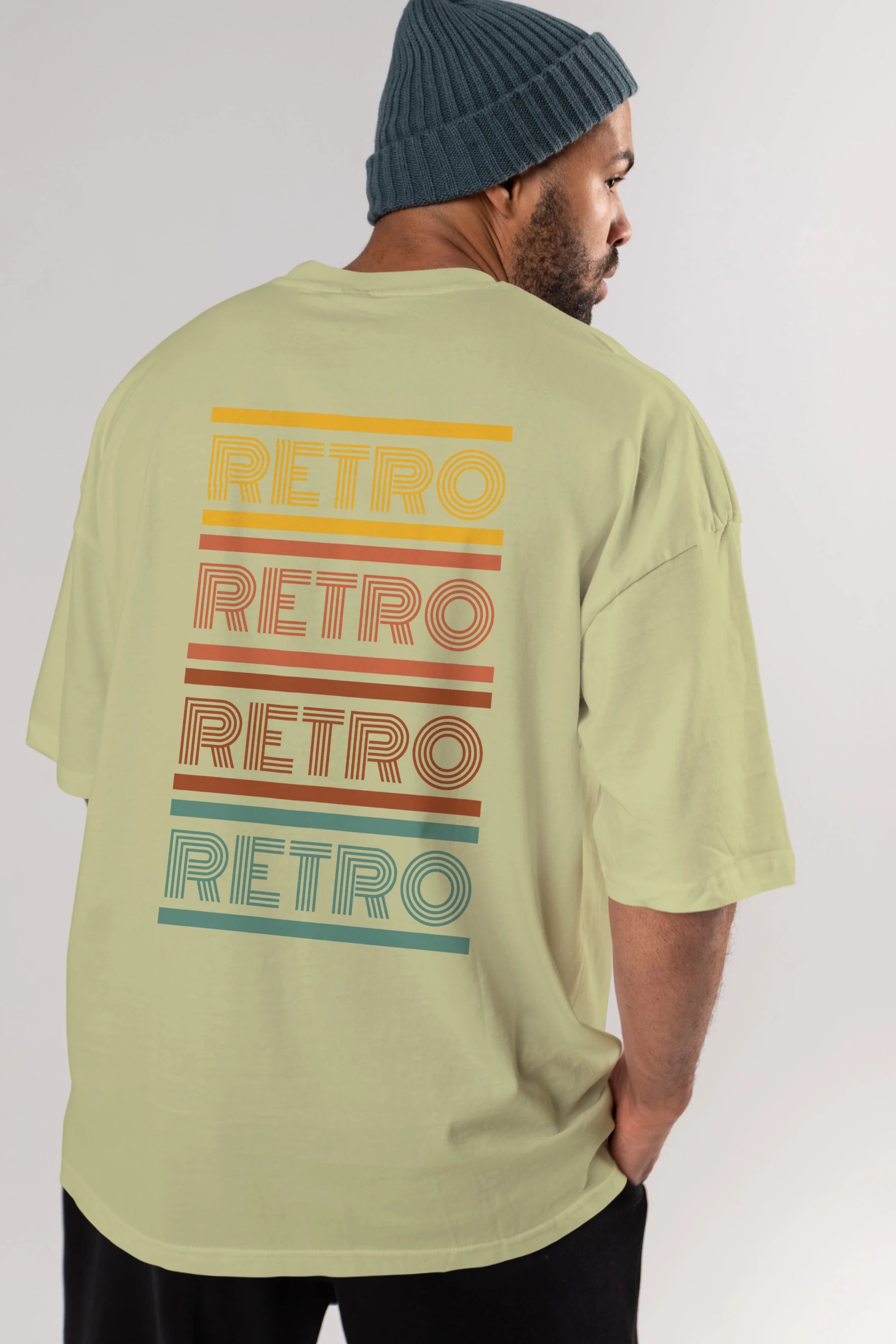 Retro Yazılı Arka Baskılı Oversize t-shirt Erkek Kadın Unisex