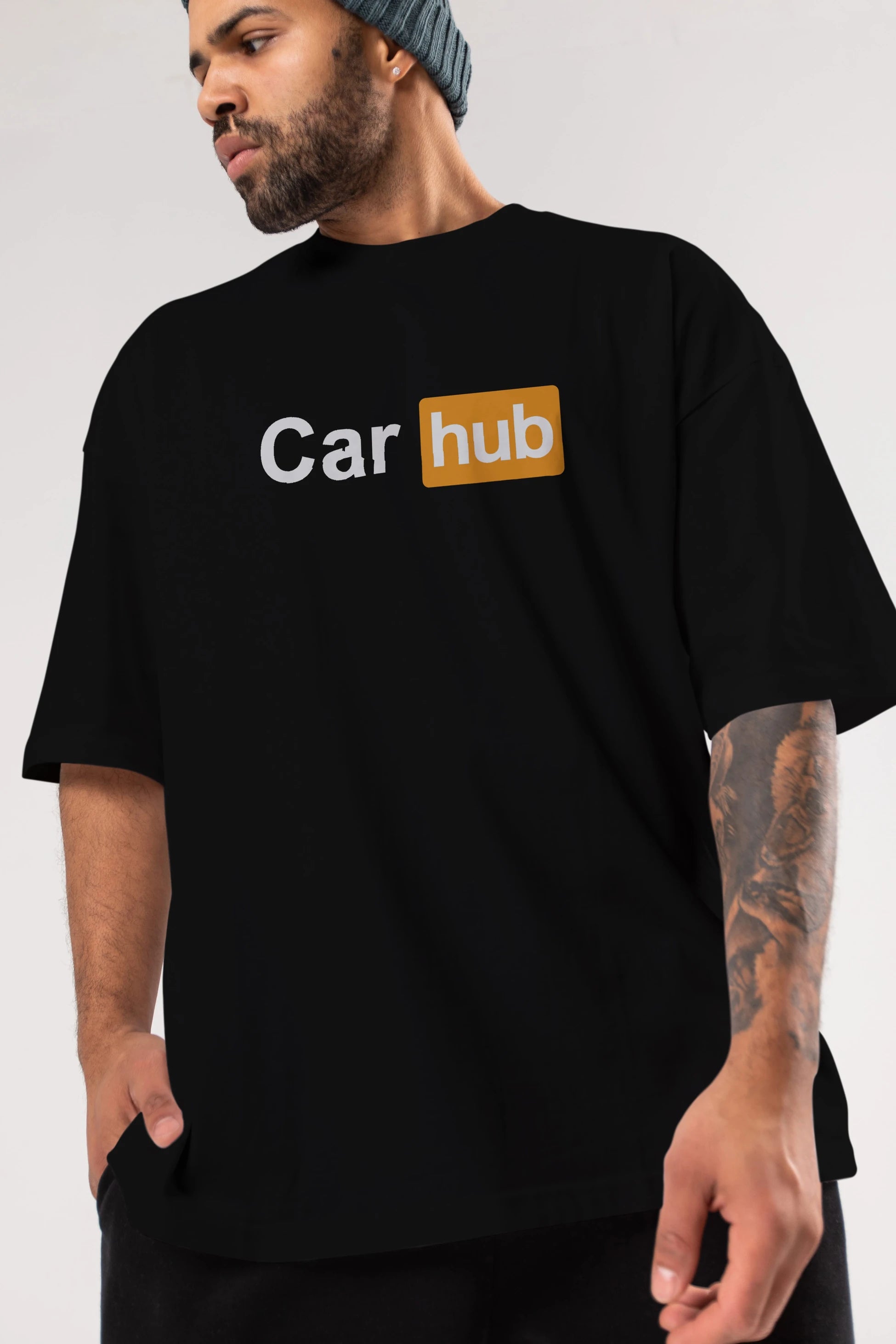 Car Hub Ön Baskılı Oversize t-shirt %100 pamuk Erkek Kadın Unisex