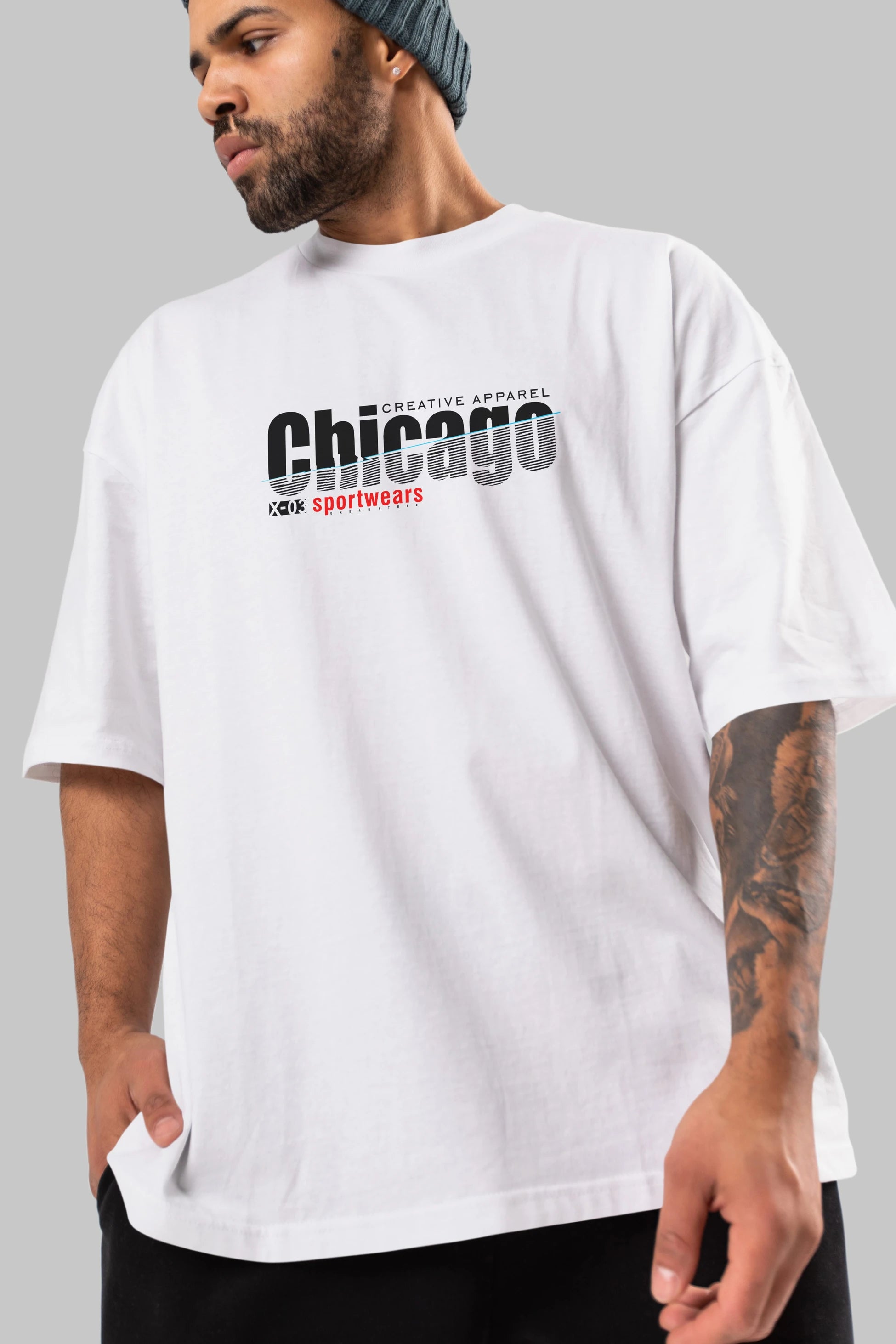 Chicago Sport Ön Baskılı Oversize t-shirt Erkek Kadın Unisex