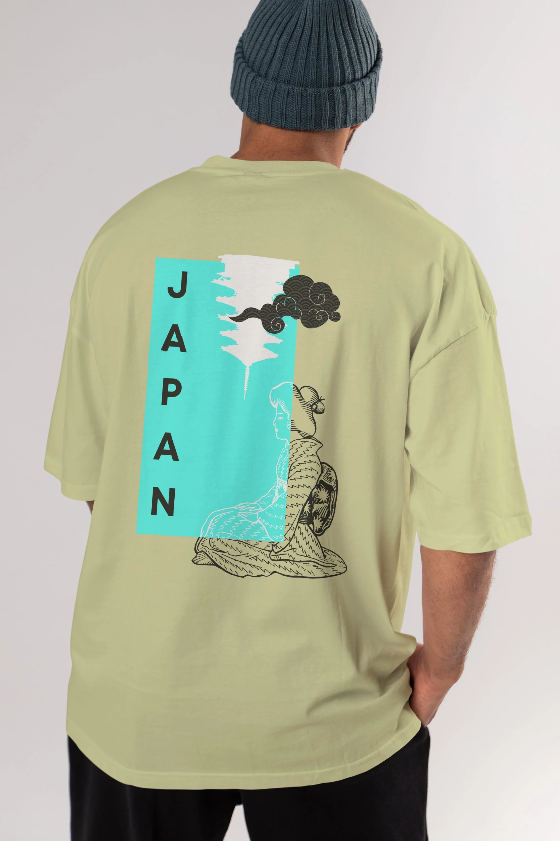 Japan Yazılı Streetwear Arka Baskılı Oversize t-shirt Erkek Kadın Unisex