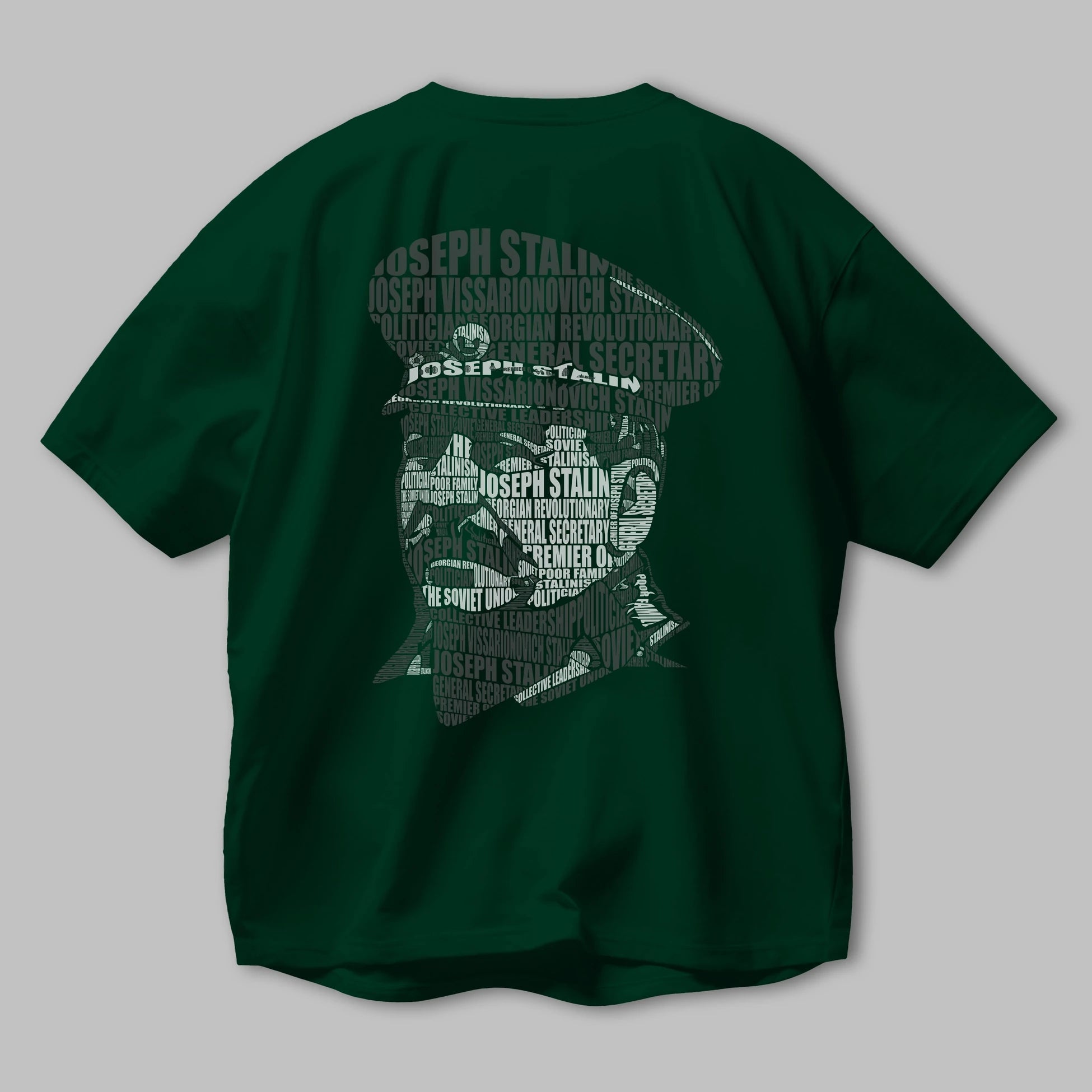 Joseph Stalin Calligram Arka Baskılı Oversize t-shirt %100 pamuk Erkek Kadın Unisex