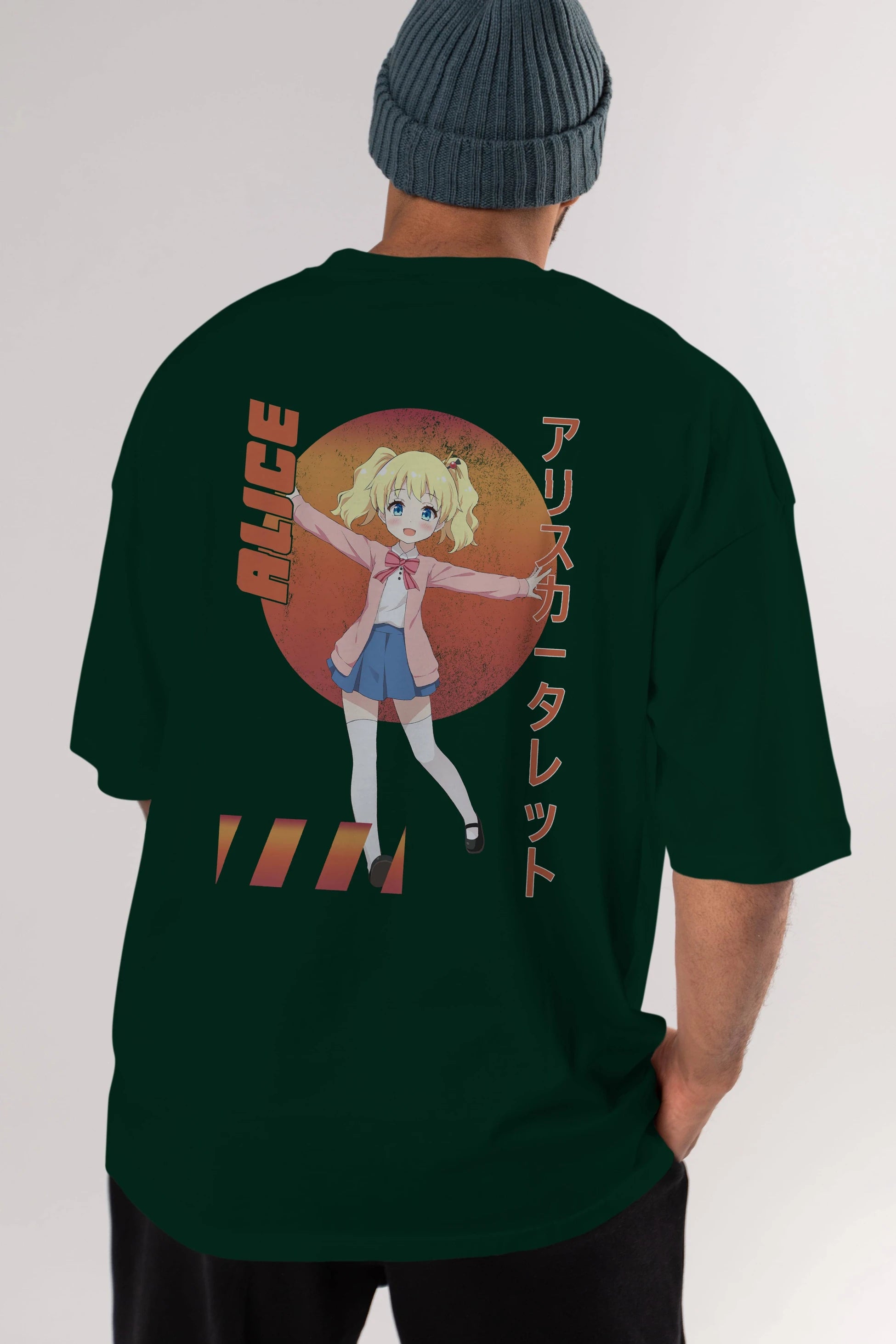 Alice Cartelet 15 Anime Arka Baskılı Oversize t-shirt Erkek Kadın Unisex