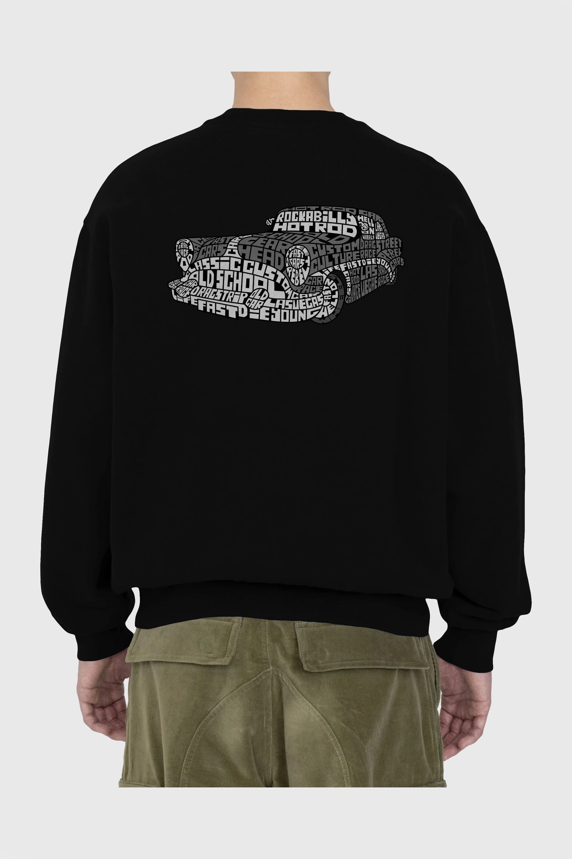Hotrod Arka Baskılı Oversize Sweatshirt Erkek Kadın Unisex