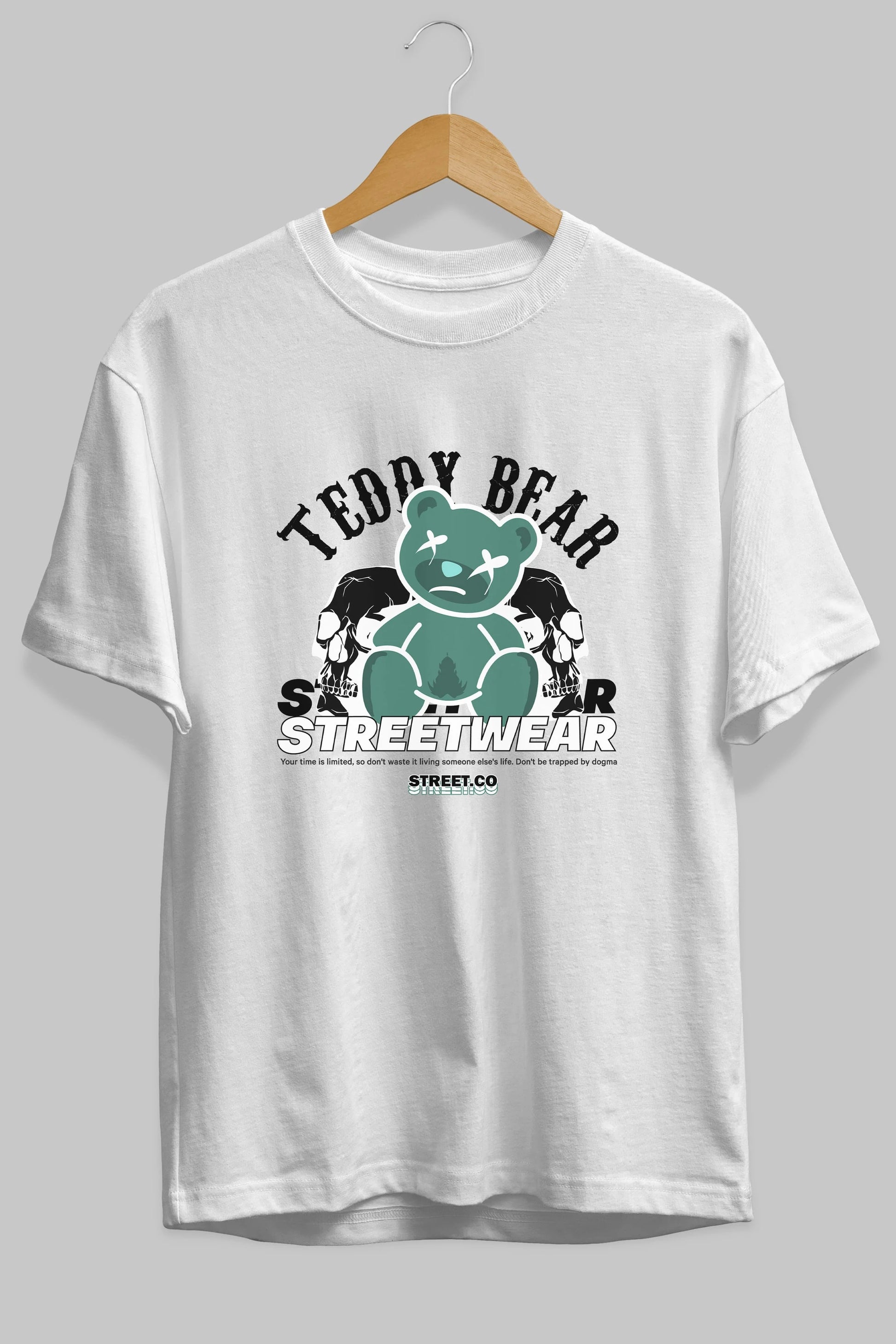 Teddy Bear Streetwear 2 Ön Baskılı Oversize t-shirt Erkek Kadın Unisex