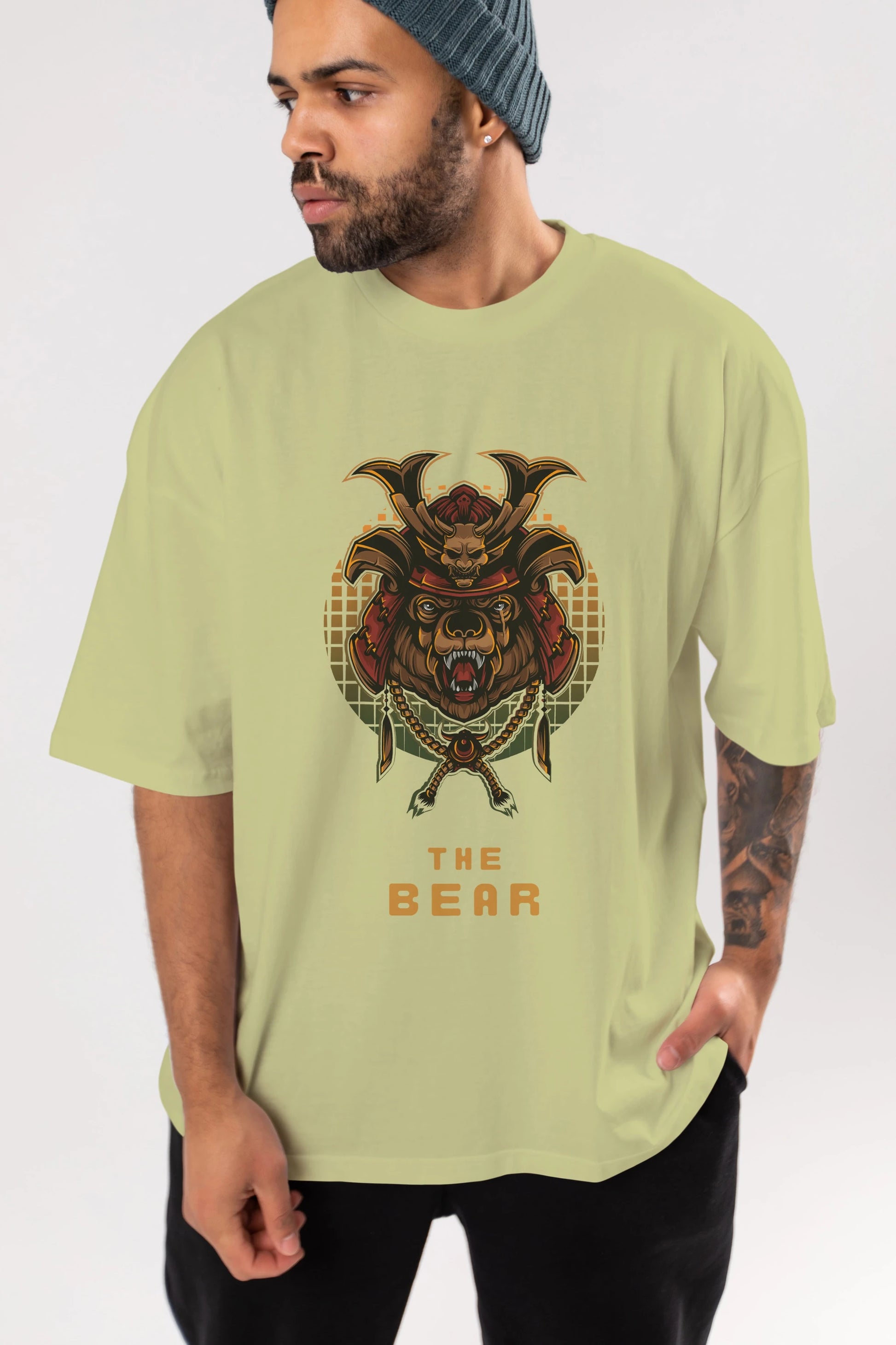 The Bear 2 Ön Baskılı Oversize t-shirt Erkek Kadın Unisex %100 Pamuk