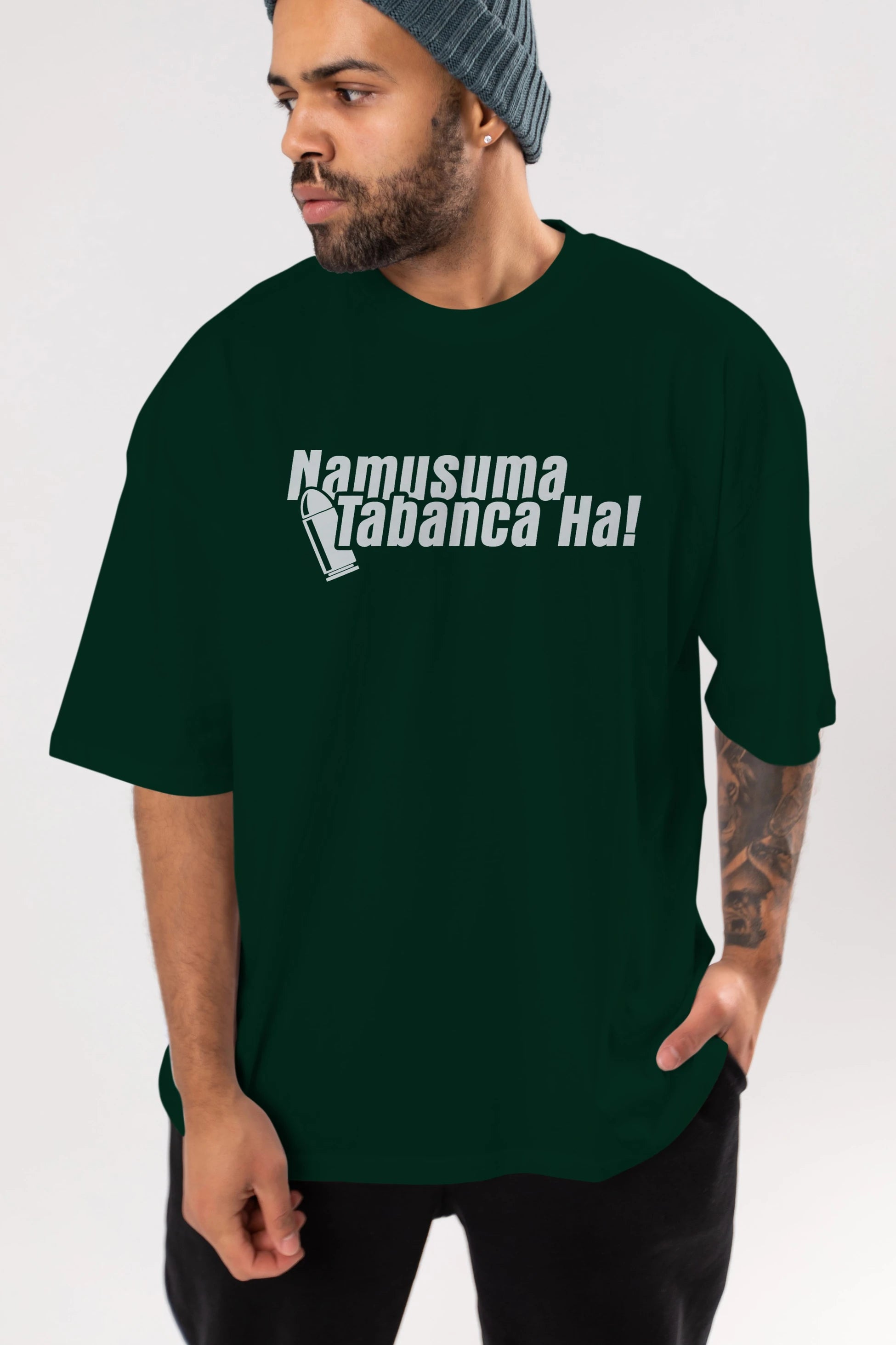 Namusuma Tabanca Ön Baskılı Oversize t-shirt %100 pamuk Erkek Kadın Unisex