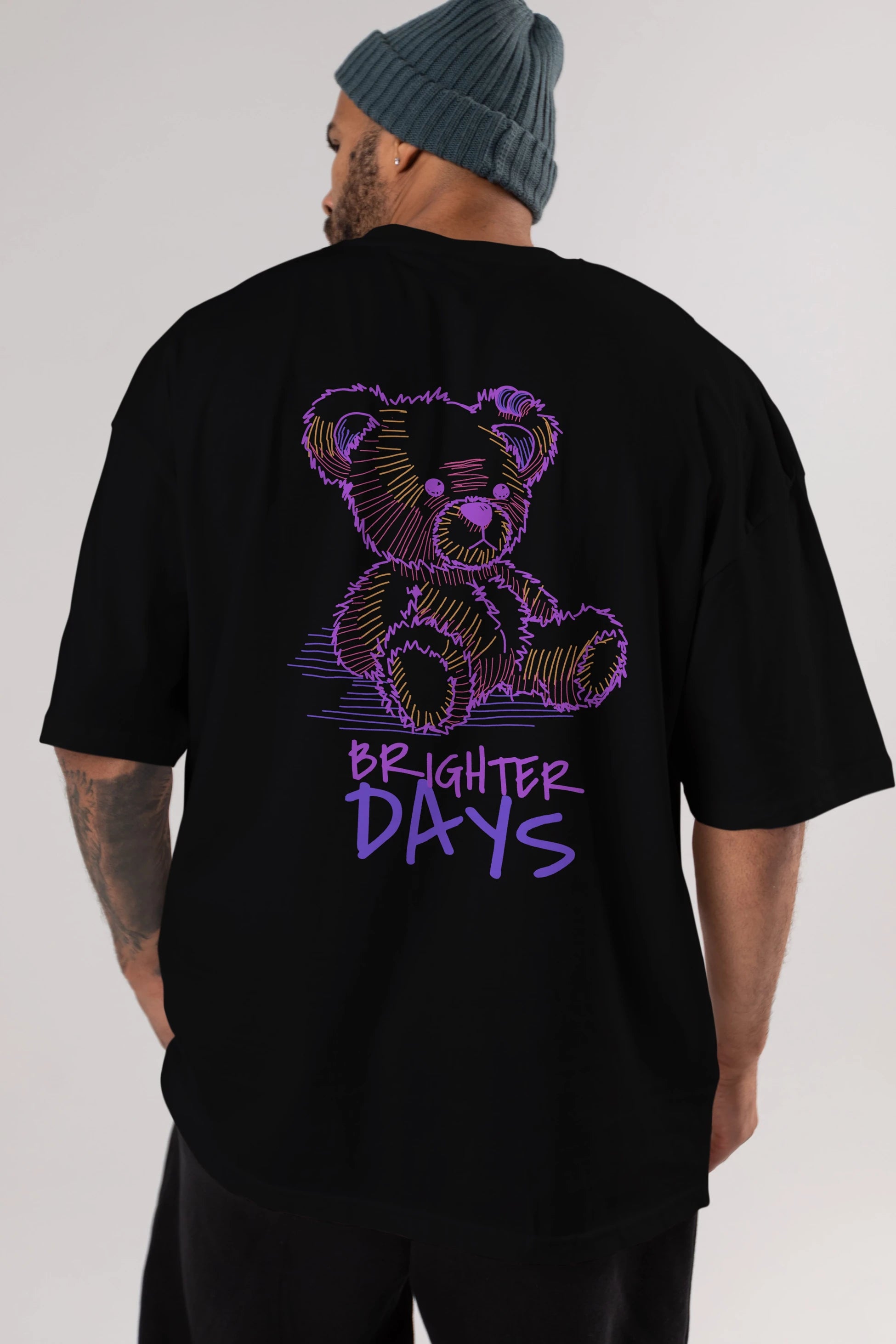 Brighter Days Arka Baskılı Oversize t-shirt Erkek Kadın Unisex