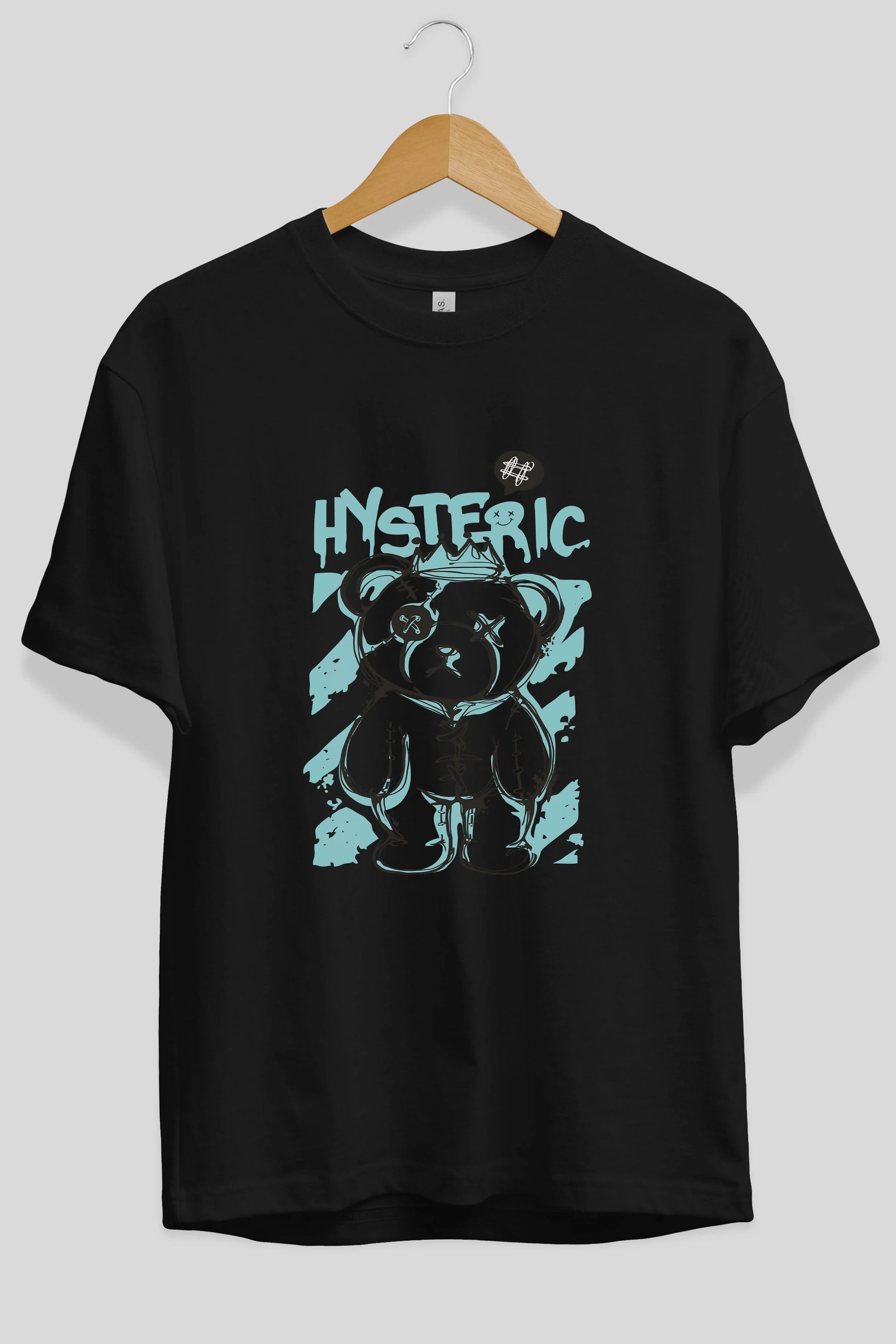 Hysteric Bear Ön Baskılı Oversize t-shirt Erkek Kadın Unisex