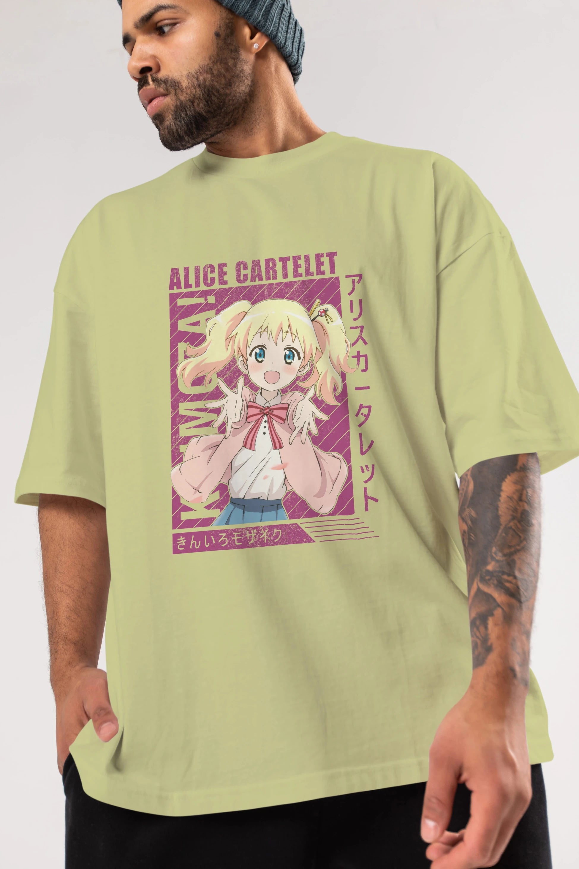 Alice Cartelet 12 Anime Ön Baskılı Oversize t-shirt %100 pamuk Erkek Kadın Unisex