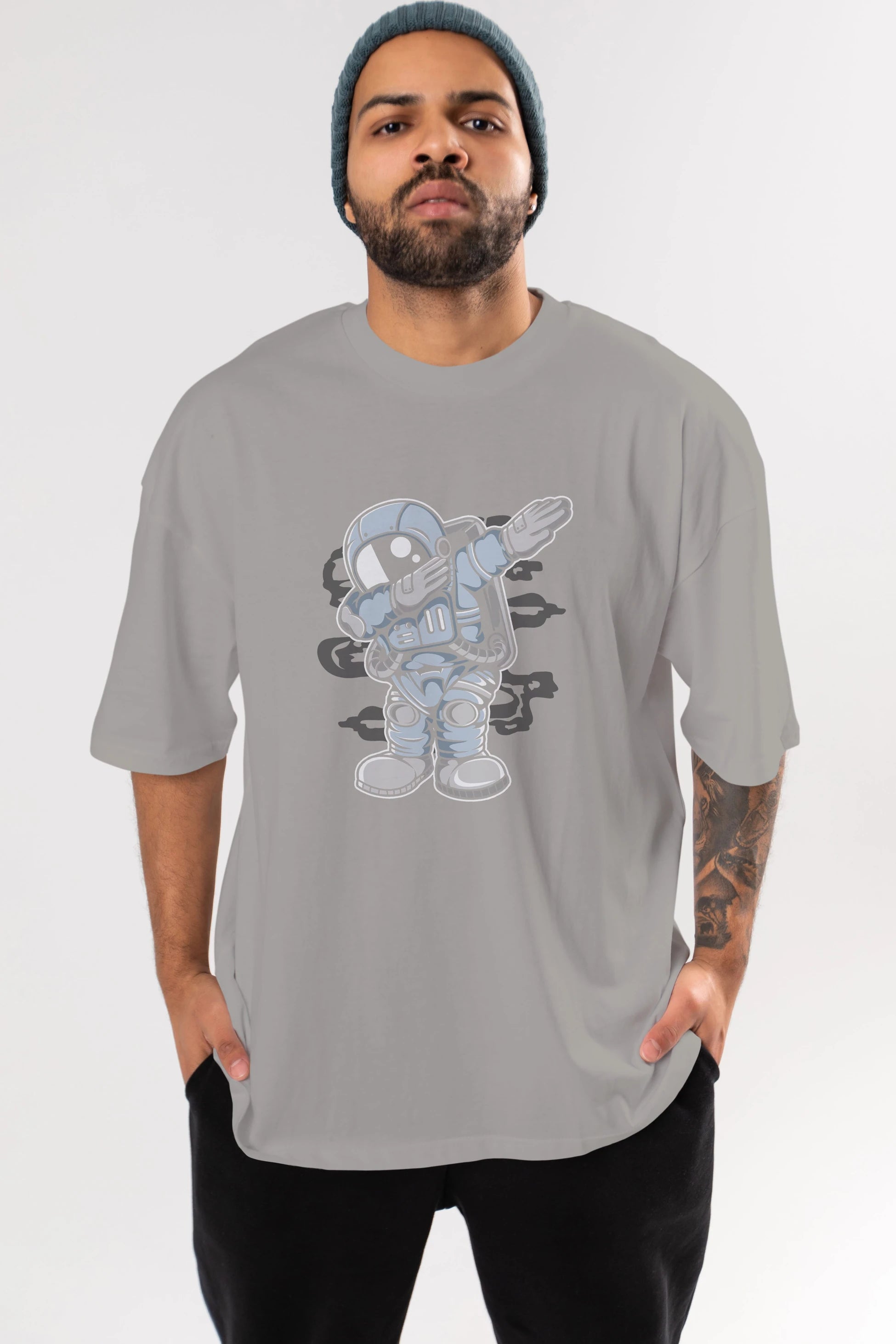 Astronaut Dab Ön Baskılı Oversize t-shirt Erkek Kadın Unisex