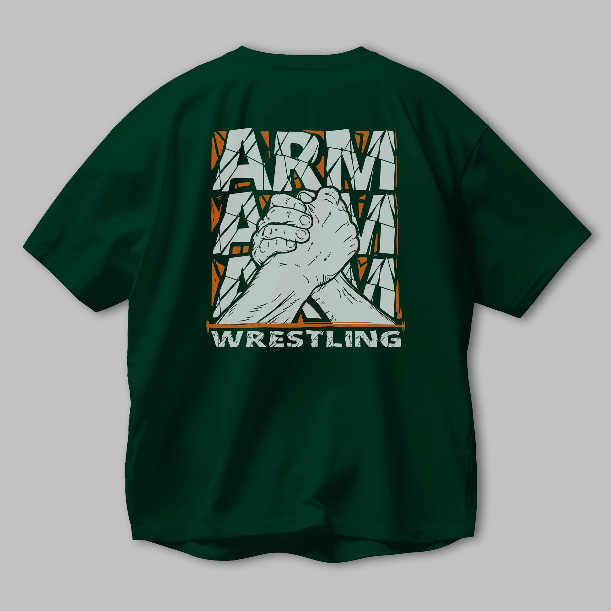 Arm Wrestling Arka Baskılı Oversize t-shirt Erkek Kadın Unisex