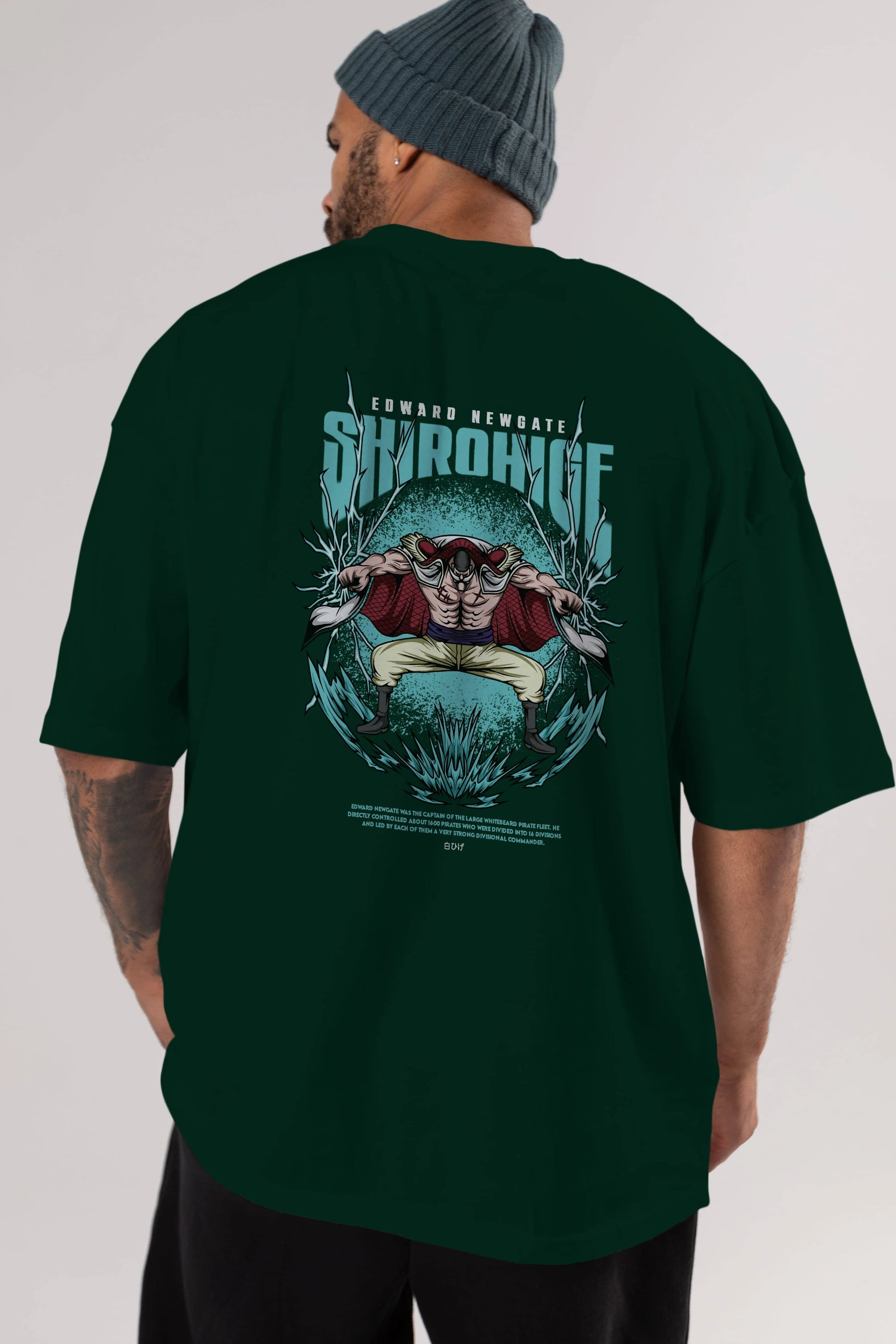 Shirohige Anime Arka Baskılı Oversize t-shirt Erkek Kadın Unisex