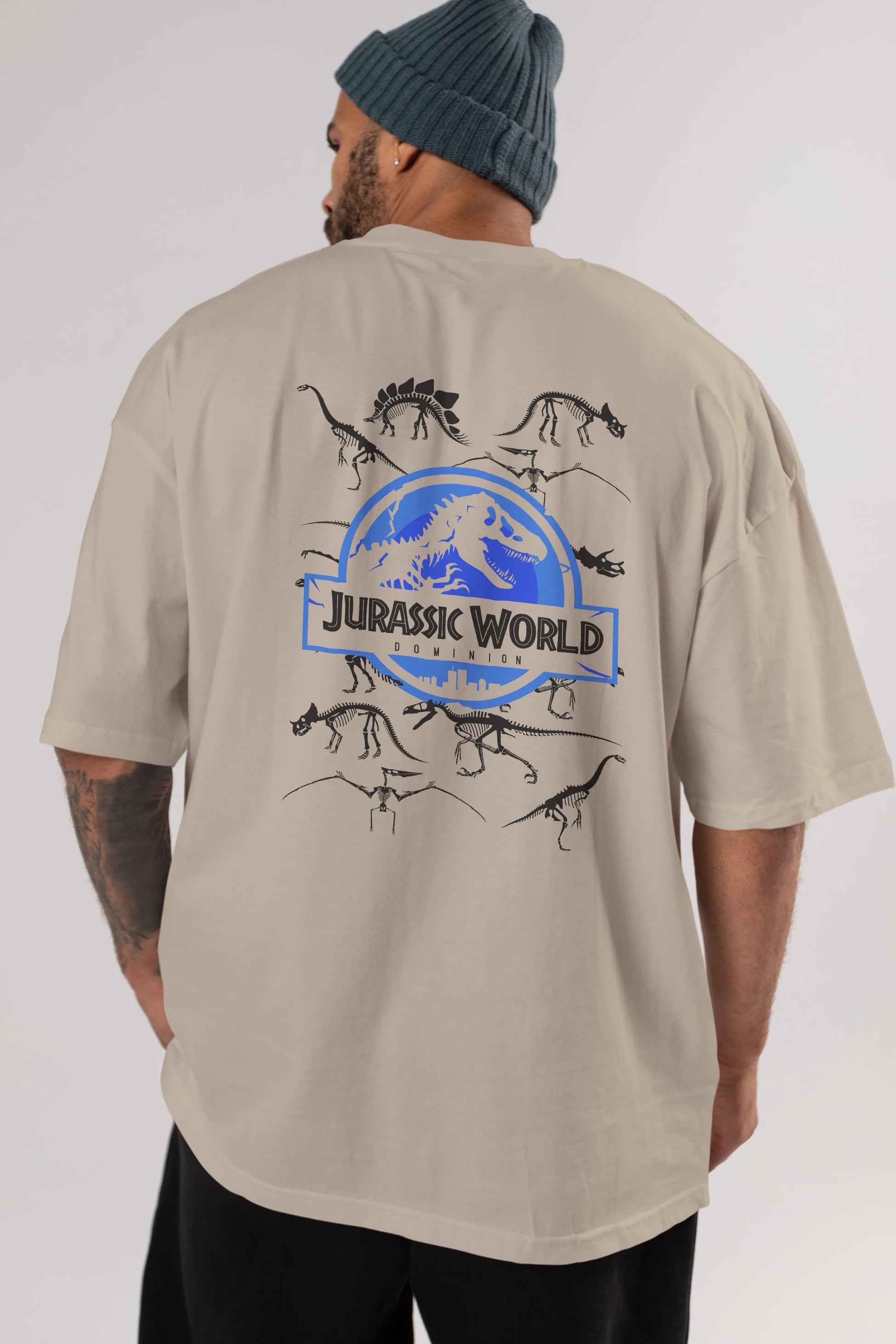Jurassic Park (5) Arka Baskılı Oversize t-shirt Erkek Kadın Unisex %100 Pamuk Bisiklet Yaka tişort