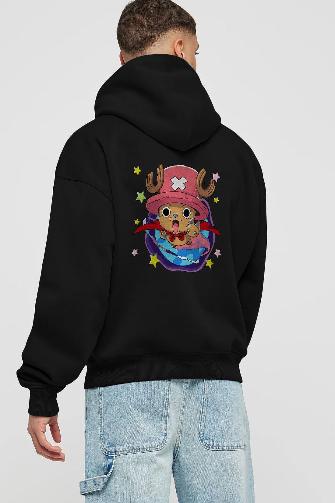 Tony Tony Chopper Anime Arka Baskılı Hoodie Oversize Kapüşonlu Sweatshirt Erkek Kadın Unisex