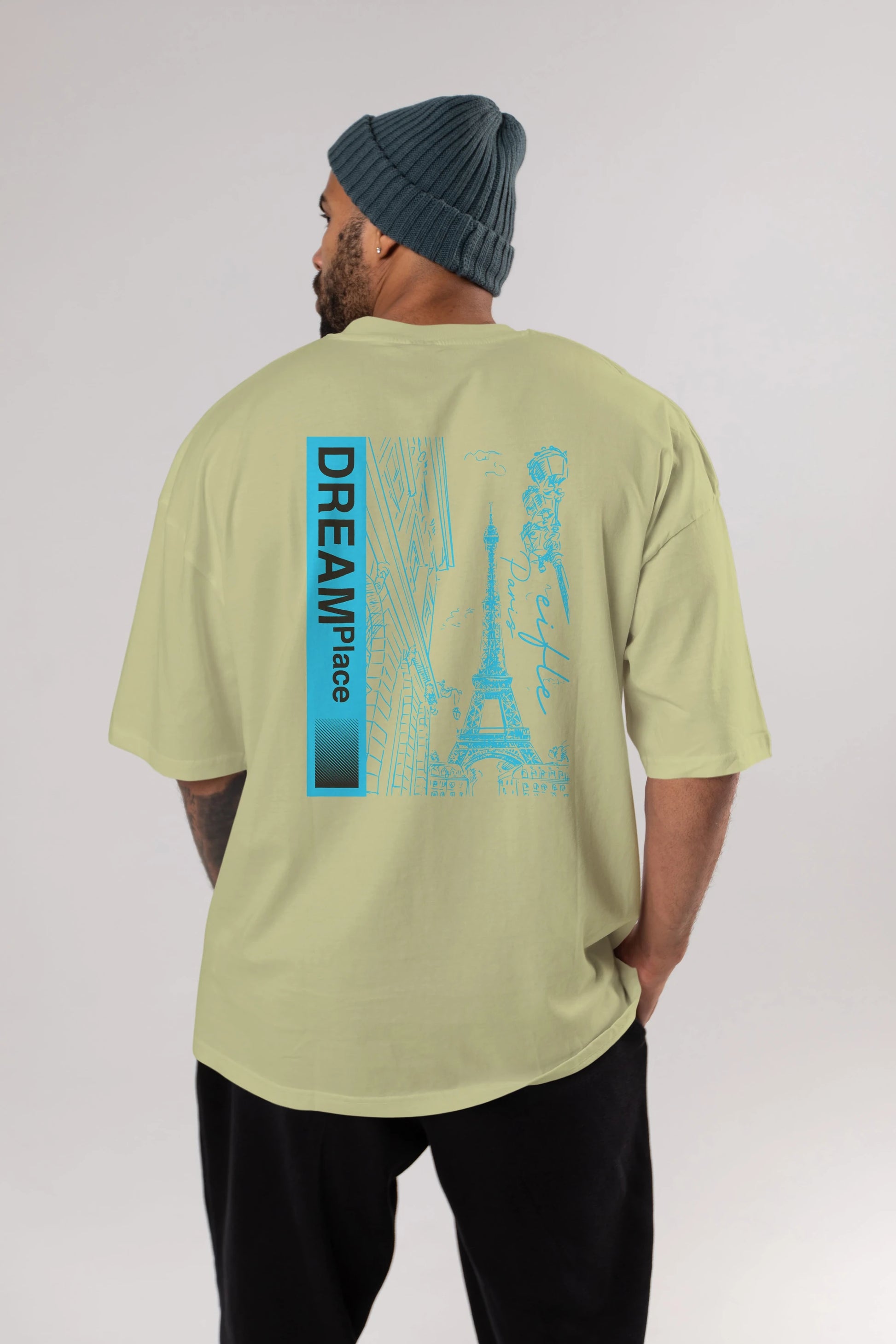 Dream Place Arka Baskılı Oversize t-shirt Erkek Kadın Unisex