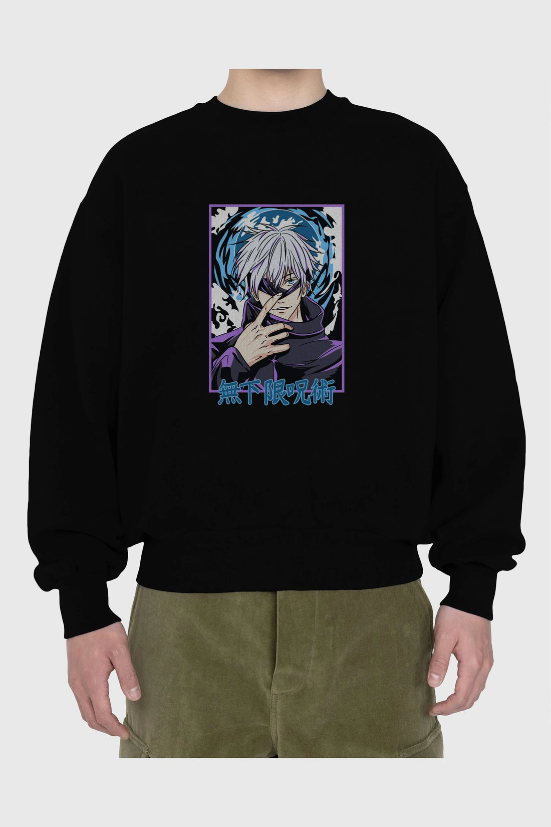 SATORU GOJO 3 Anime Ön Baskılı Oversize Sweatshirt Erkek Kadın Unisex