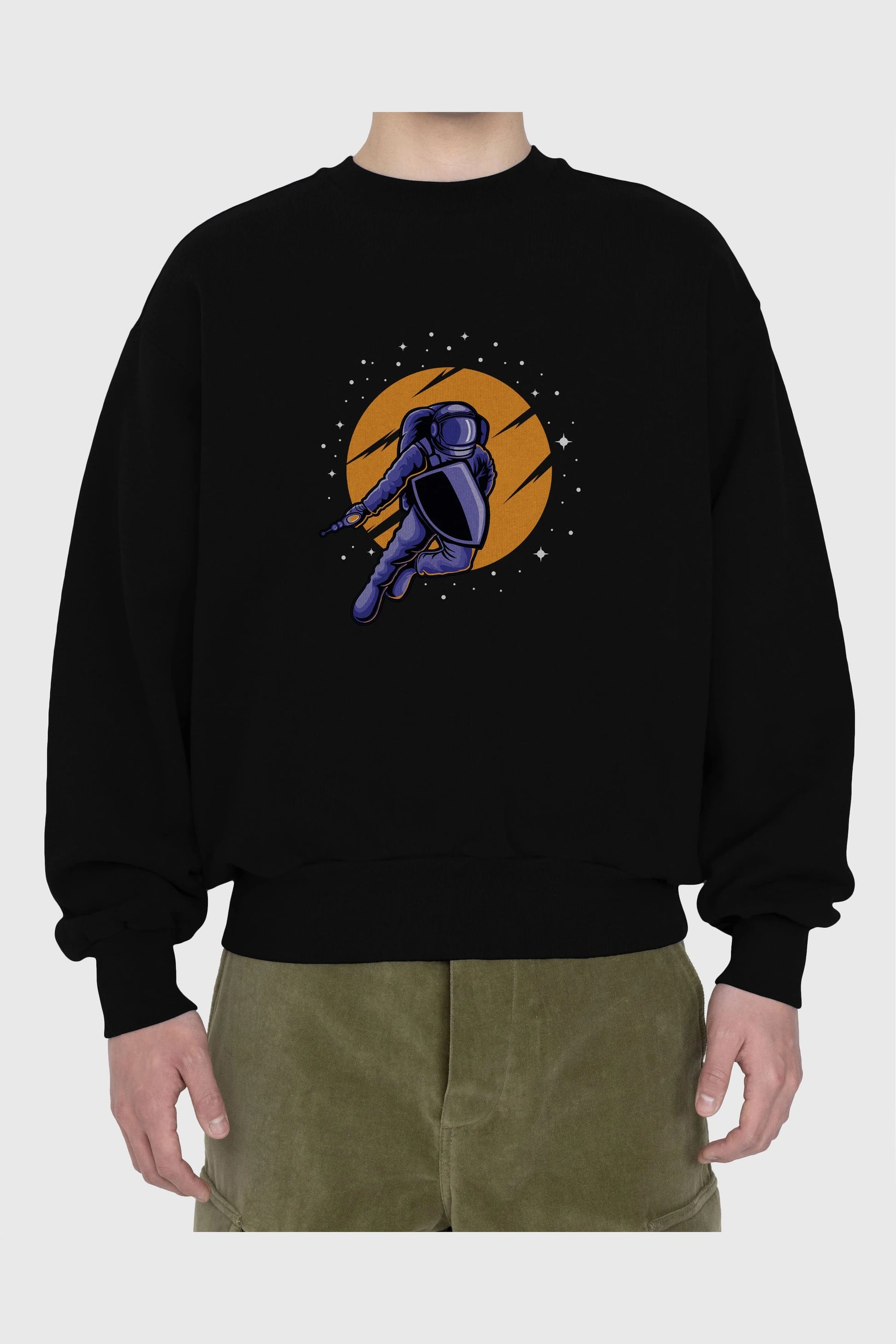 Astro Wars Ön Baskılı Oversize Sweatshirt Erkek Kadın Unisex