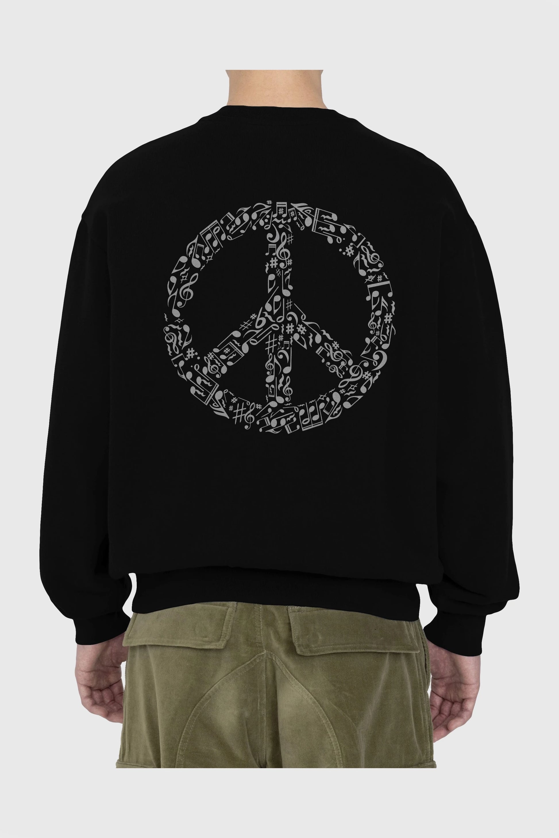 Rhyme In Peace Arka Baskılı Oversize Sweatshirt Erkek Kadın Unisex