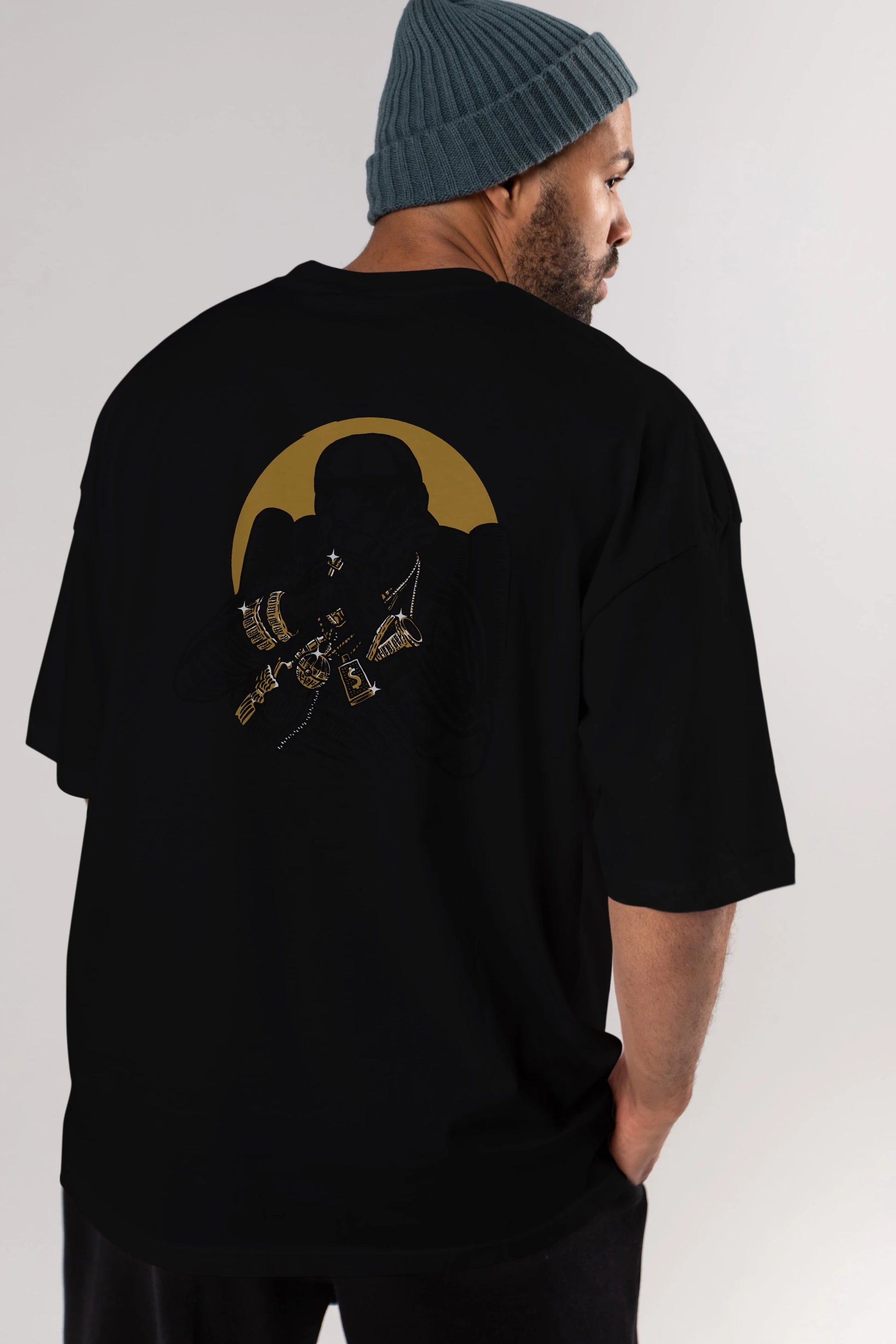Trooper Dee Jay Arka Baskılı Oversize t-shirt Erkek Kadın Unisex %100 Pamuk