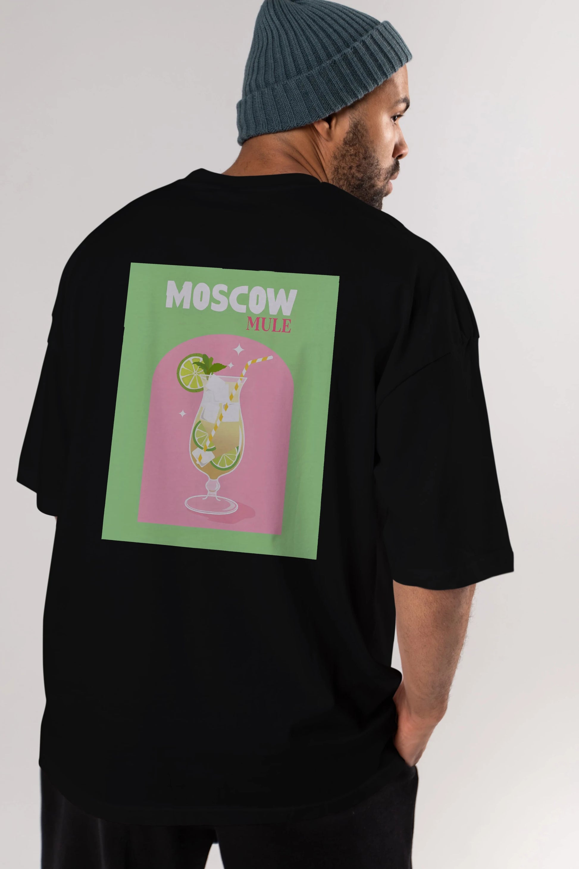 Moscow Mule 5 Arka Baskılı Oversize t-shirt Erkek Kadın Unisex %100 Pamuk Bisiklet Yaka tişort