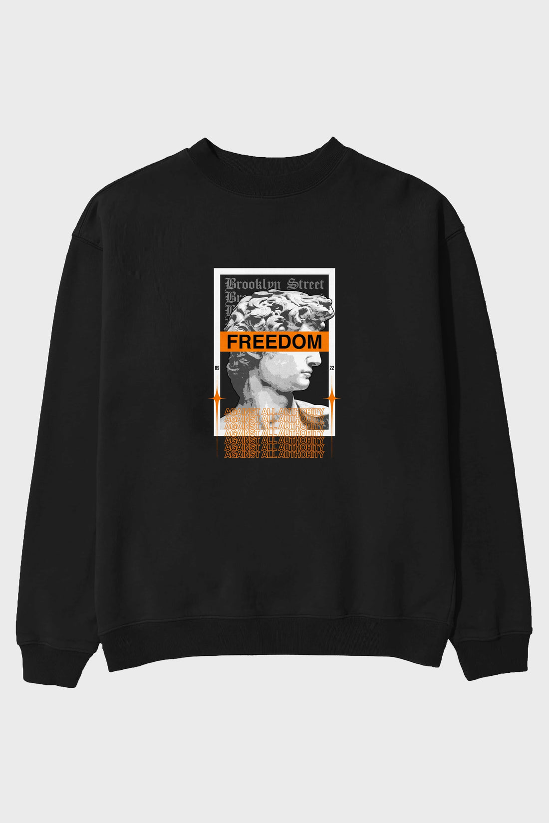 Brooklyn Street Ön Baskılı Oversize Sweatshirt Erkek Kadın Unisex